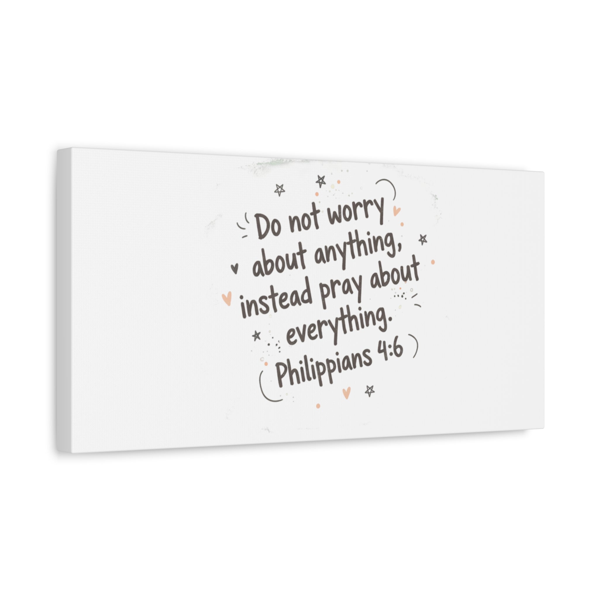 Do Not Worry Prayer Canvas | Handwritten Messy Script, Pastel Doodle Art