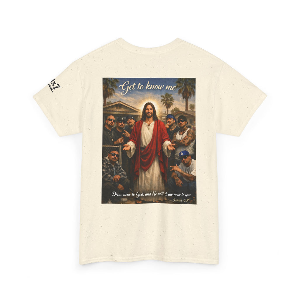 70x7 Streetwear - Jesus 'Get to Know Me' Graphic Tee
