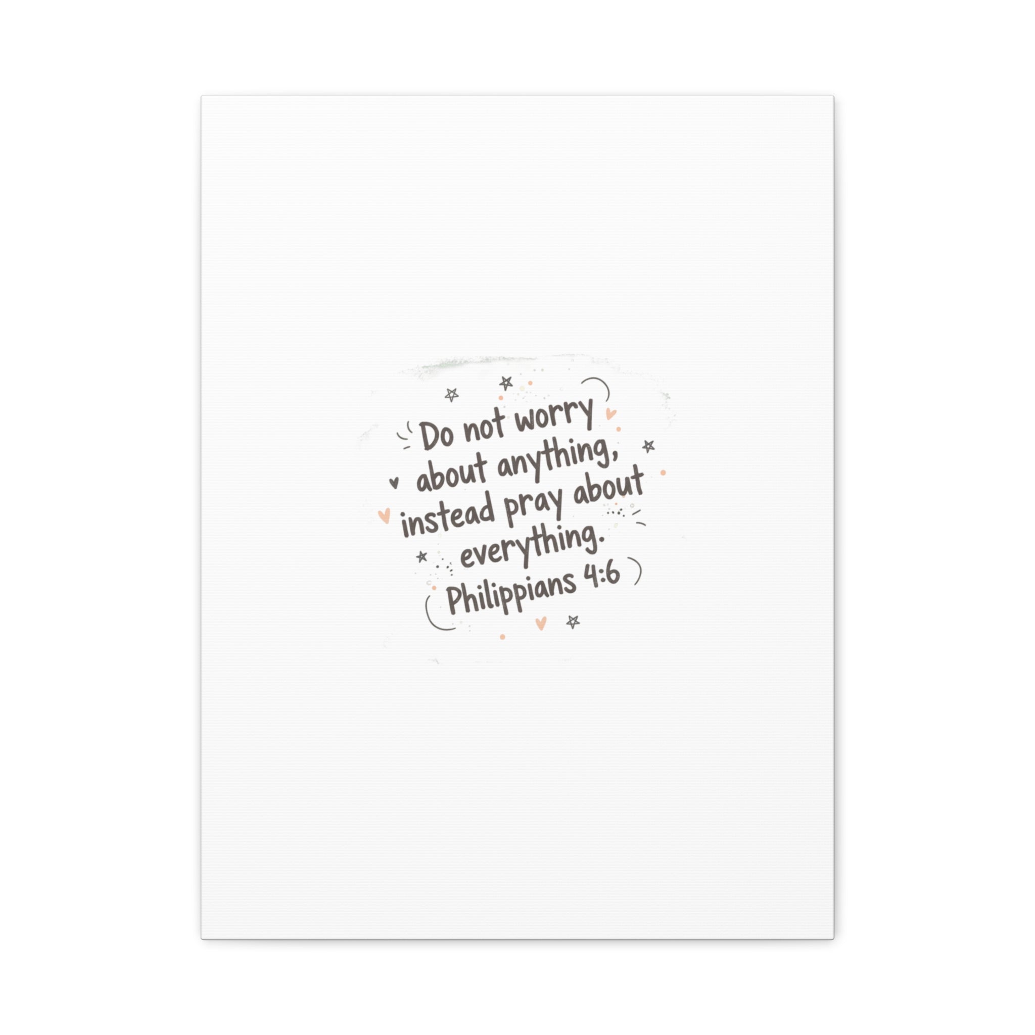 Do Not Worry Prayer Canvas | Handwritten Messy Script, Pastel Doodle Art