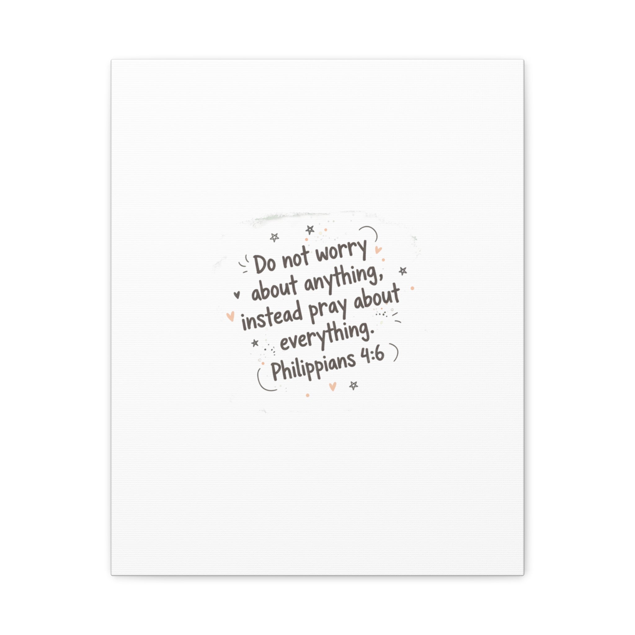 Do Not Worry Prayer Canvas | Handwritten Messy Script, Pastel Doodle Art