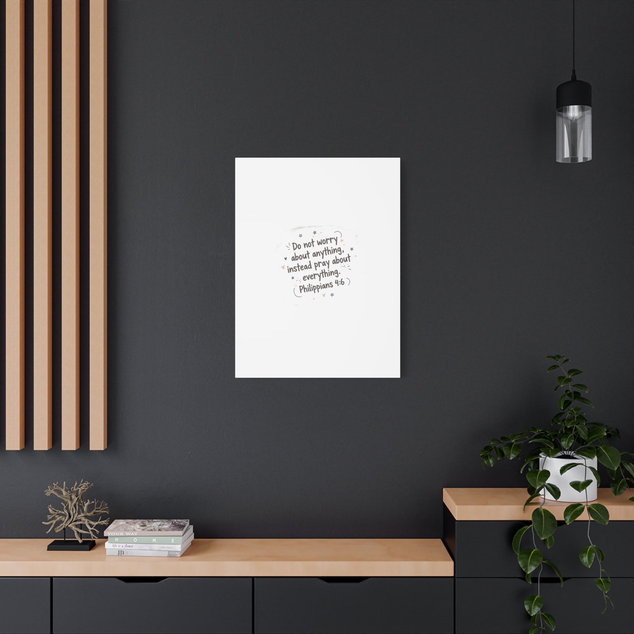 Do Not Worry Prayer Canvas | Handwritten Messy Script, Pastel Doodle Art