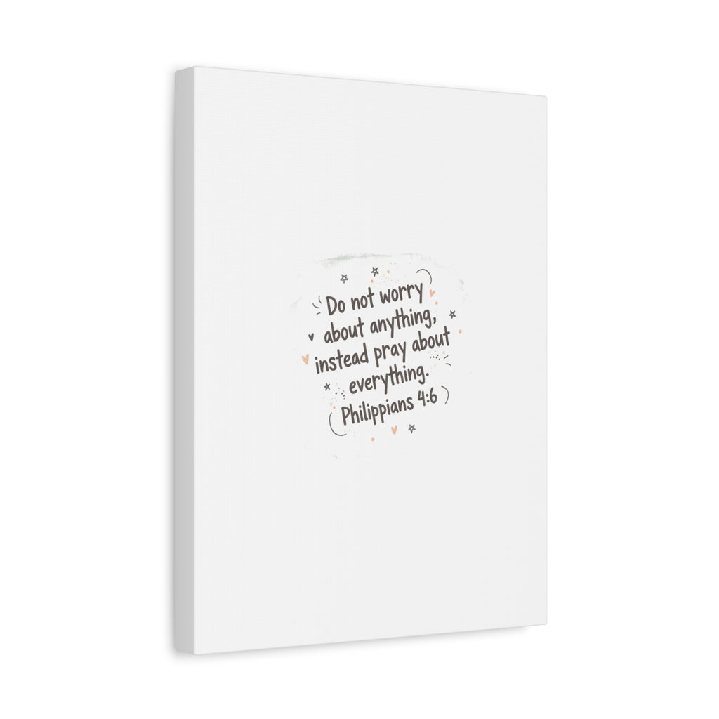 Do Not Worry Prayer Canvas | Handwritten Messy Script, Pastel Doodle Art