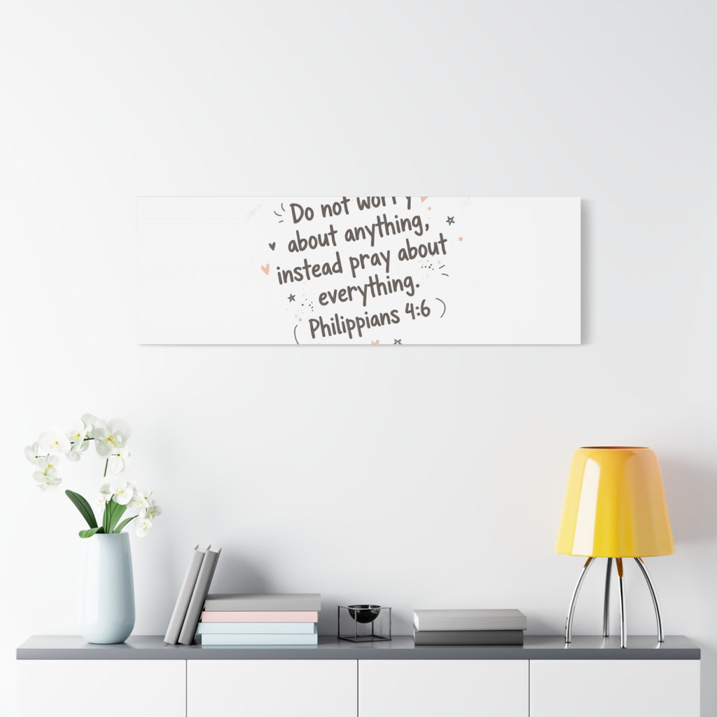 Do Not Worry Prayer Canvas | Handwritten Messy Script, Pastel Doodle Art