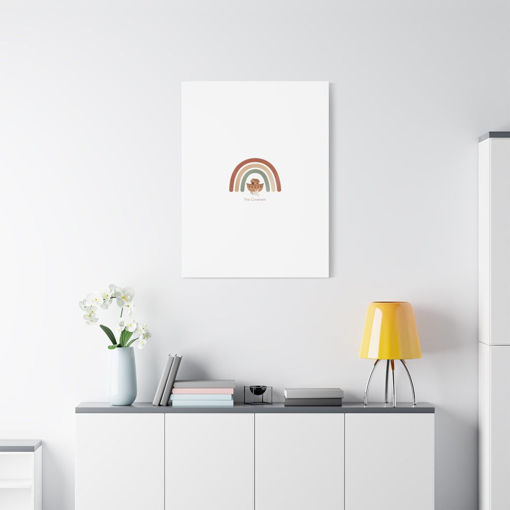 Noah's Ark Rainbow Matte Canvas Wall Art - "The Covenant" Nursery Decor