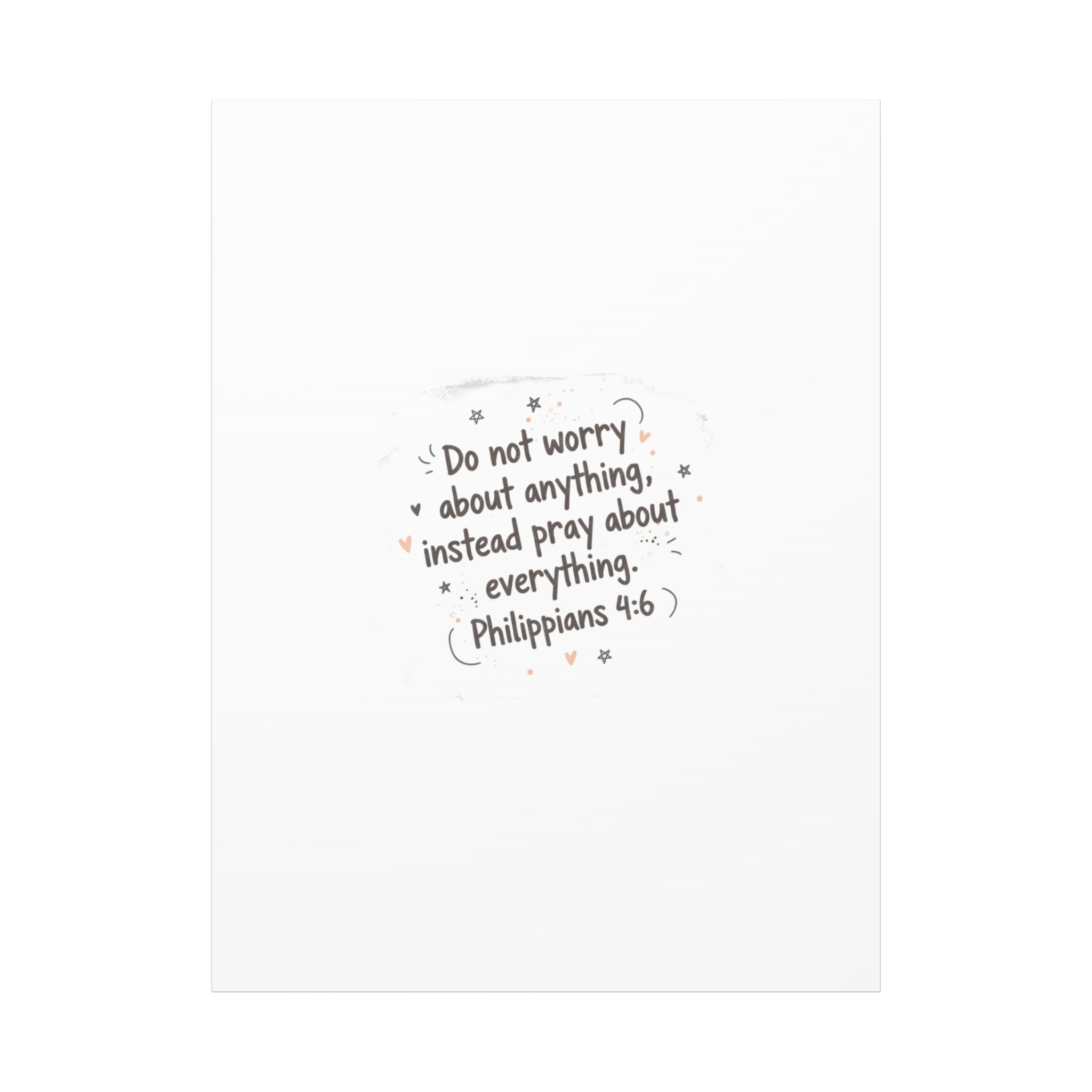 Do Not Worry Prayer Canvas | Handwritten Messy Script, Pastel Doodle Art