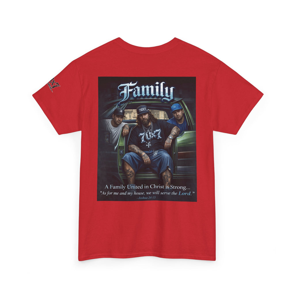 70x7 Streetwear Family Tee — "Family" Graphic Cotton T-Shirt