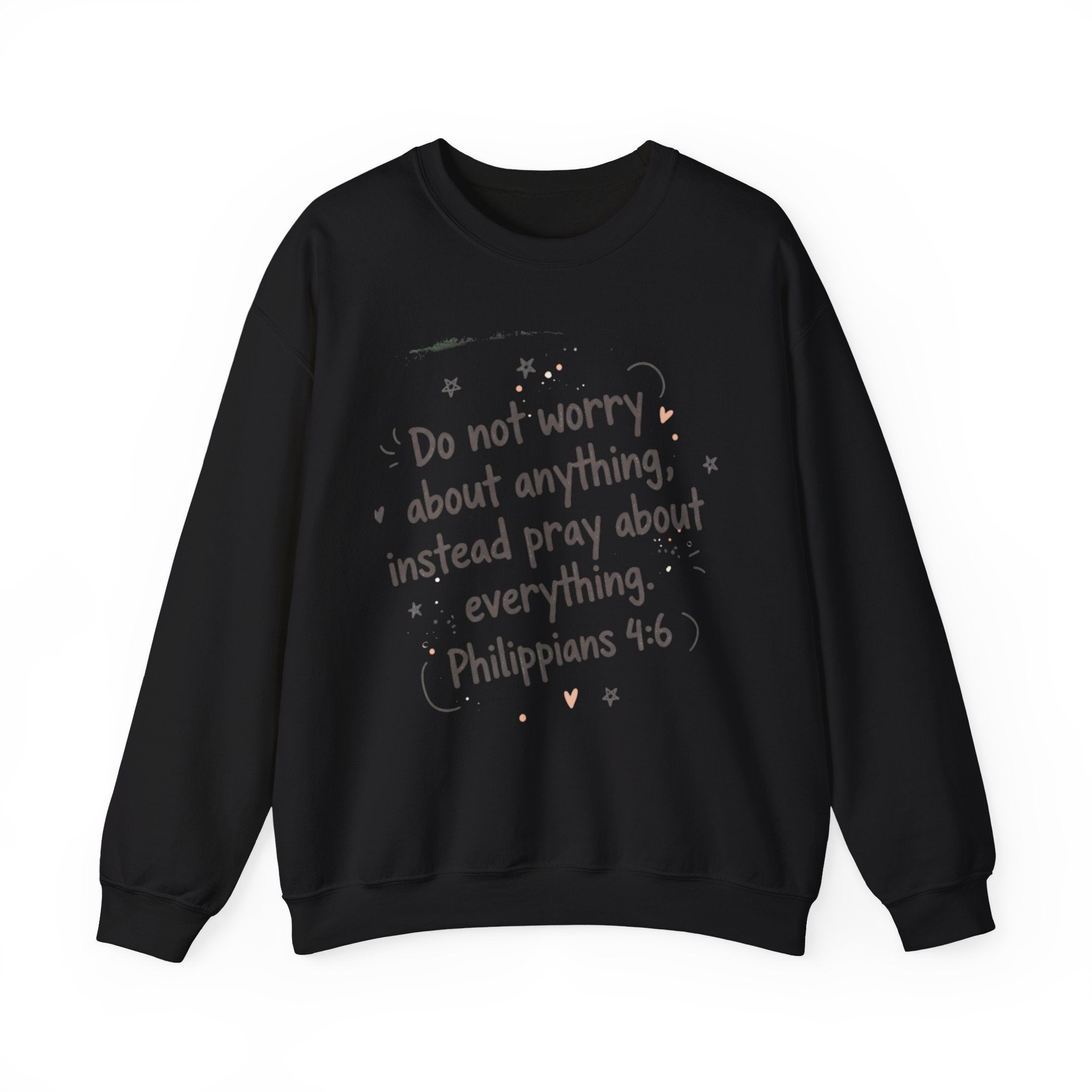 do not worry handwritten crewneck sweatshirt | messy script, hand lettering