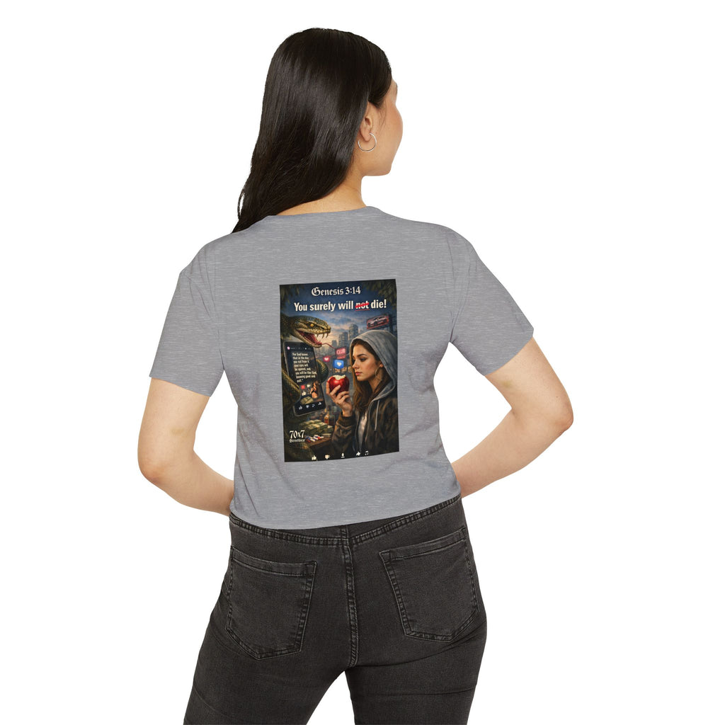 Genesis 3"14 Women's Crop Top — 'You Surely Will Not Die!' 70x7 Streetwear Graphic