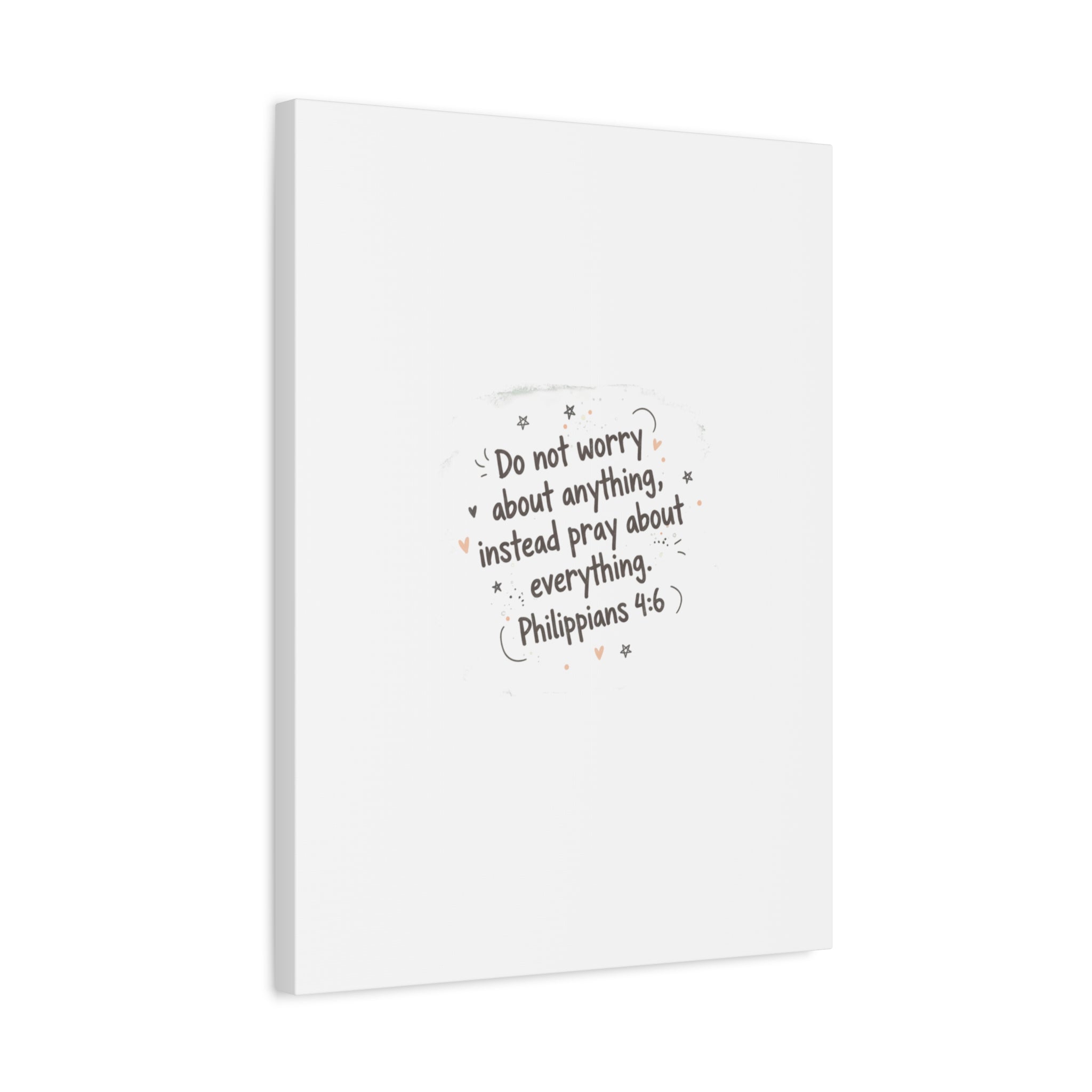 Do Not Worry Prayer Canvas | Handwritten Messy Script, Pastel Doodle Art