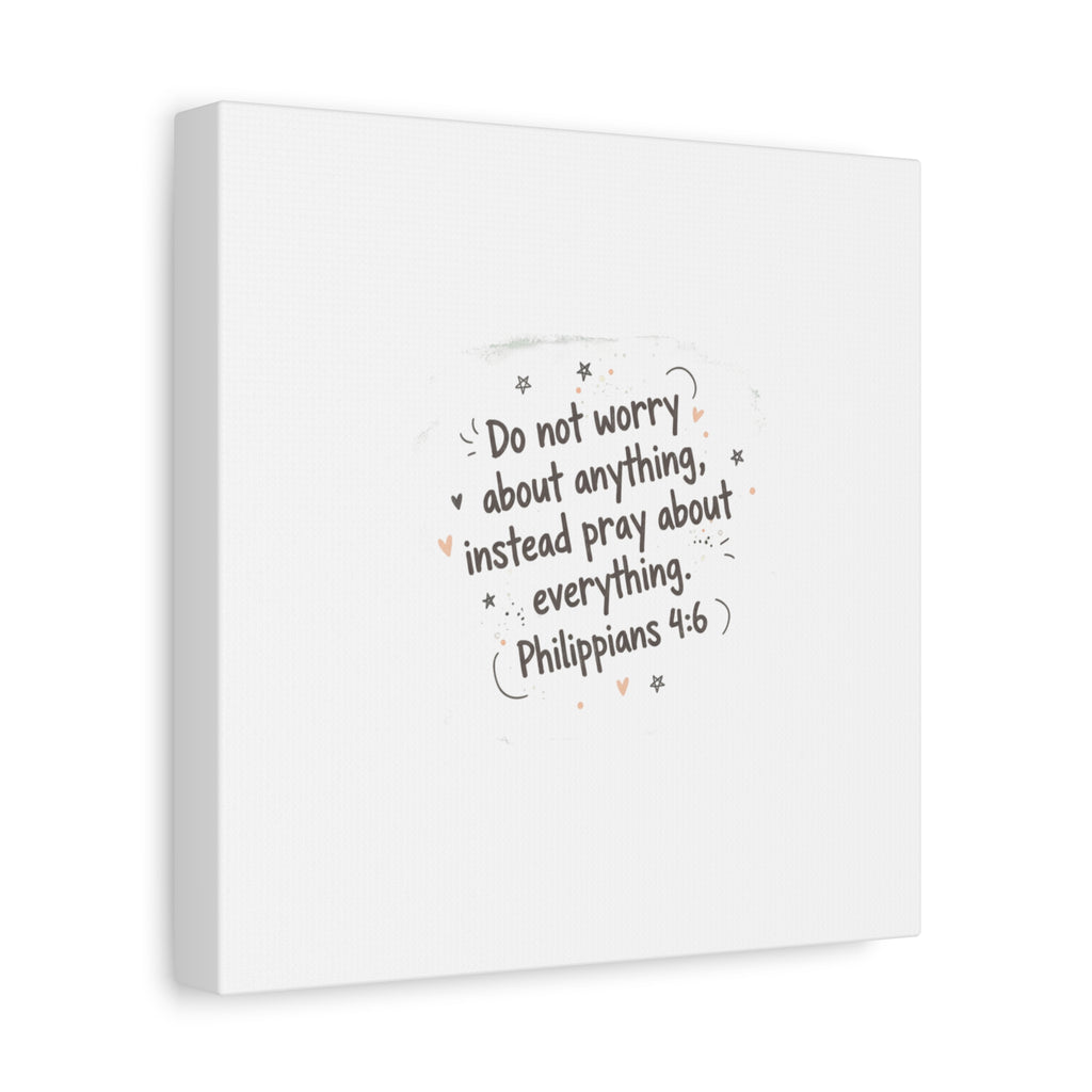 Do Not Worry Prayer Canvas | Handwritten Messy Script, Pastel Doodle Art