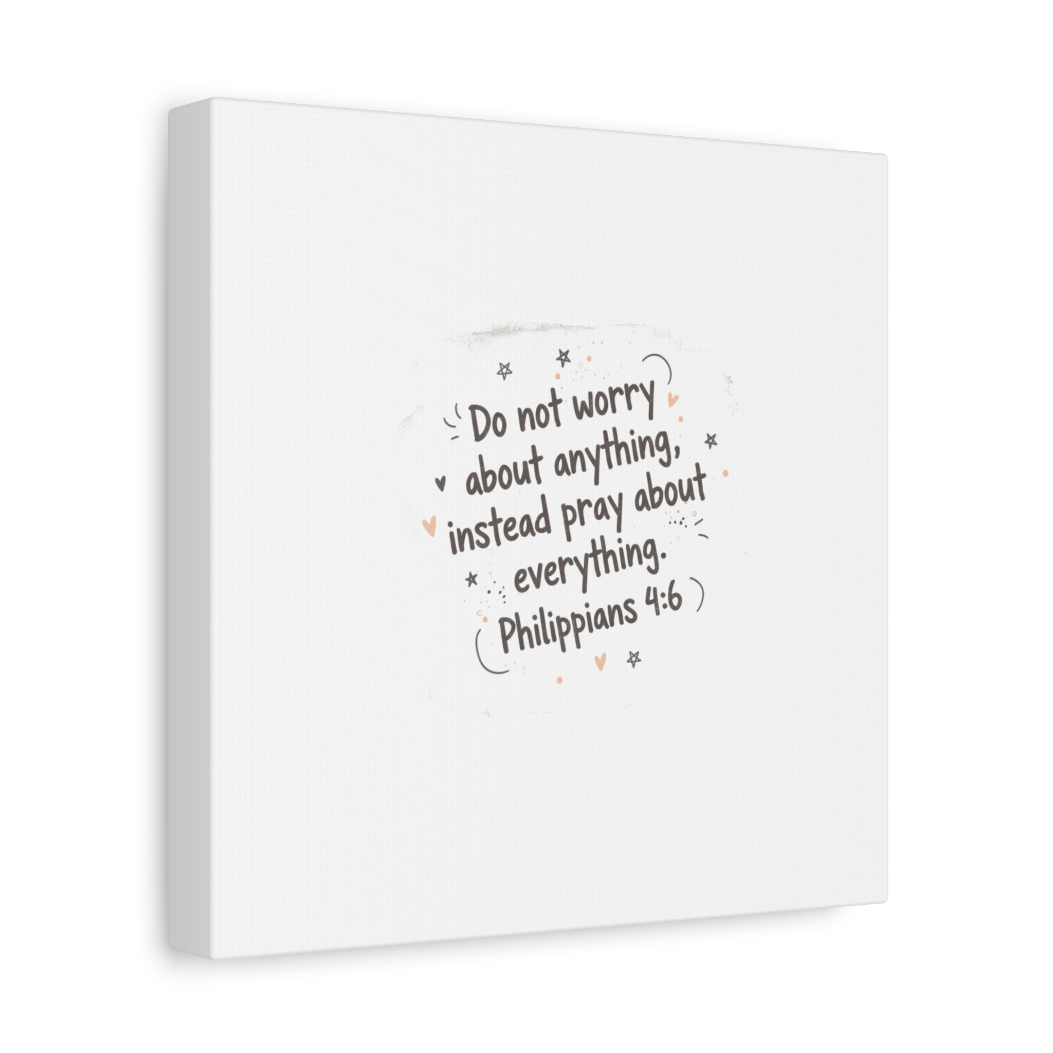 Do Not Worry Prayer Canvas | Handwritten Messy Script, Pastel Doodle Art