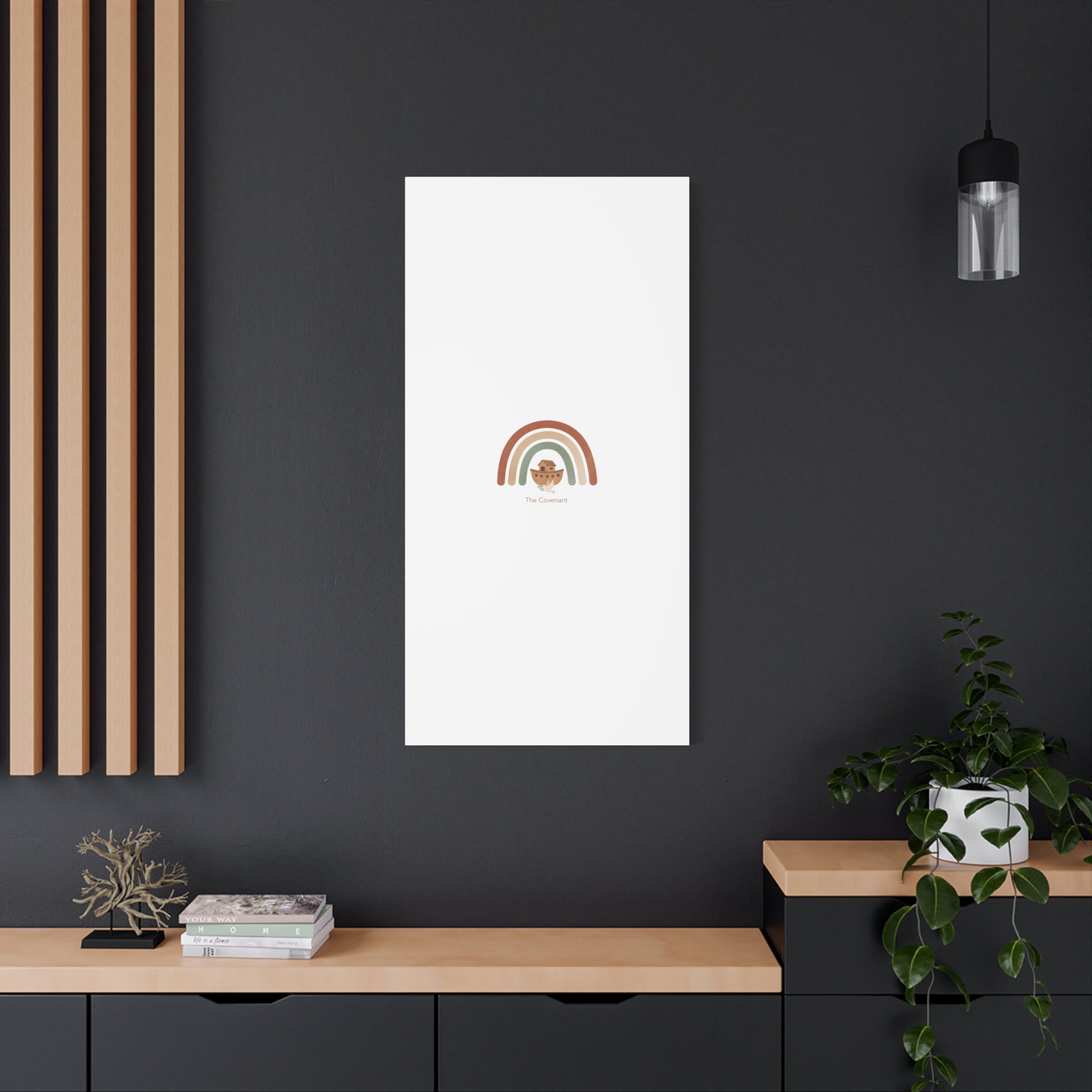 Noah's Ark Rainbow Matte Canvas Wall Art - "The Covenant" Nursery Decor