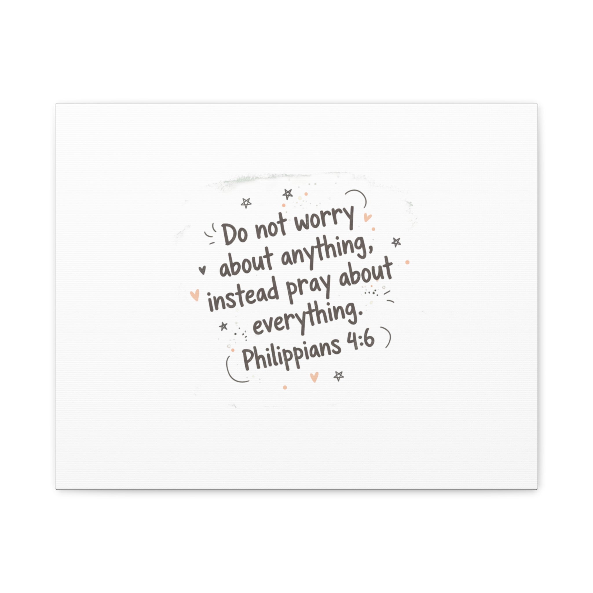 Do Not Worry Prayer Canvas | Handwritten Messy Script, Pastel Doodle Art