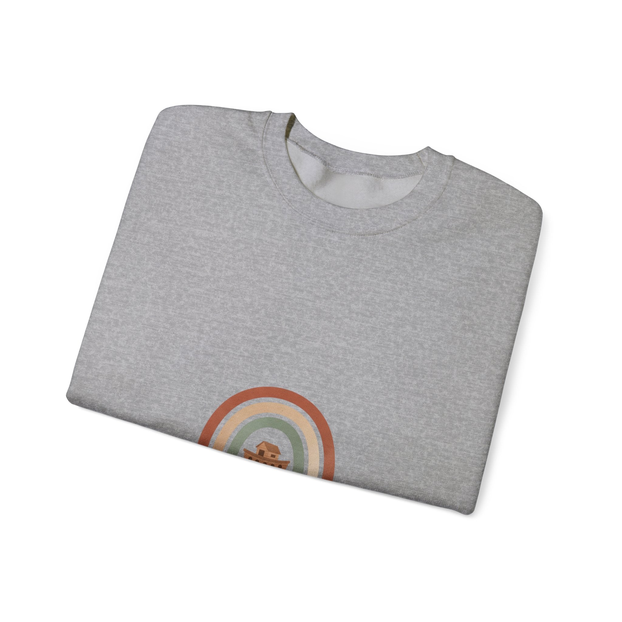 Neutral Rainbow Arc Sweatshirt | muted rainbow boho desert arc design
