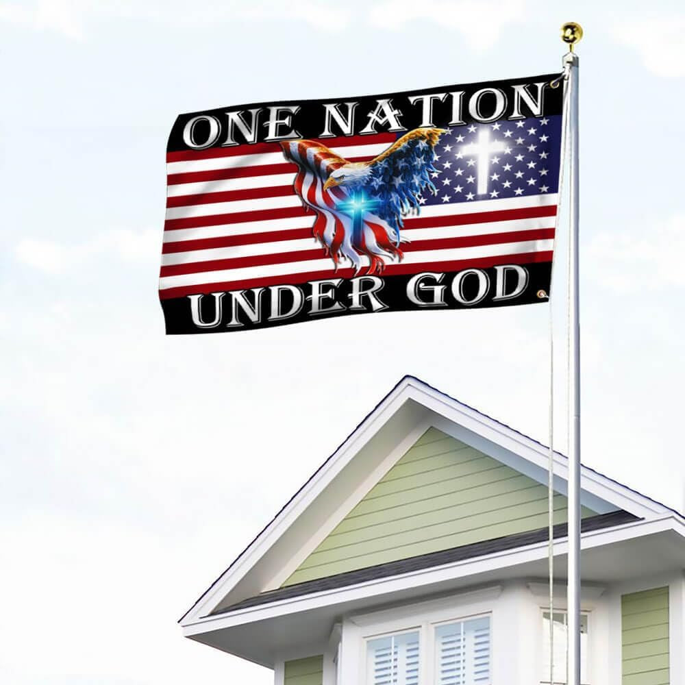 3X5 Patriotic American Flags, 4Th of July Decorations, One Nation under God American Eagle Flag - Double Sided, Heavy Duty Canvas - Decorations for Indoor, Outdoor Decor Flag with Grommets
