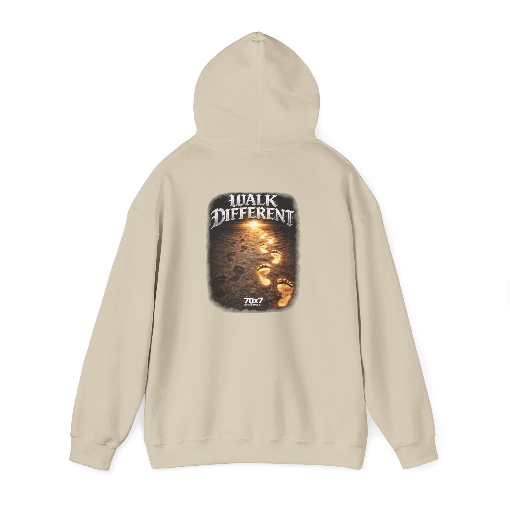 70x7 Streetwear Hoodie — 70x7 "Walk Different" Graphic Pullover