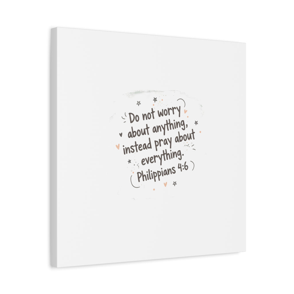Do Not Worry Prayer Canvas | Handwritten Messy Script, Pastel Doodle Art