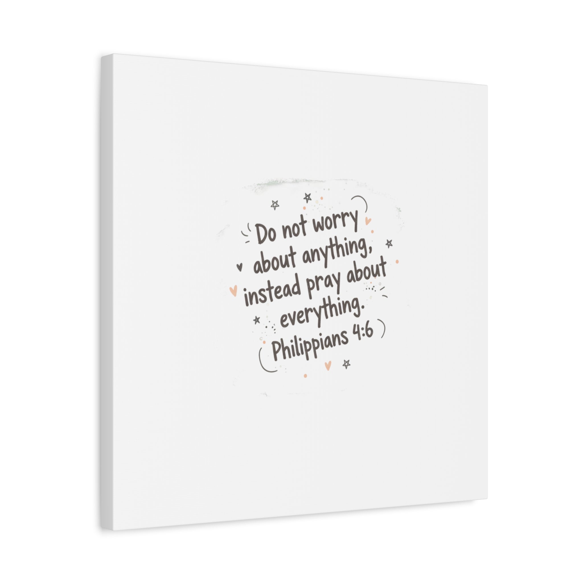 Do Not Worry Prayer Canvas | Handwritten Messy Script, Pastel Doodle Art