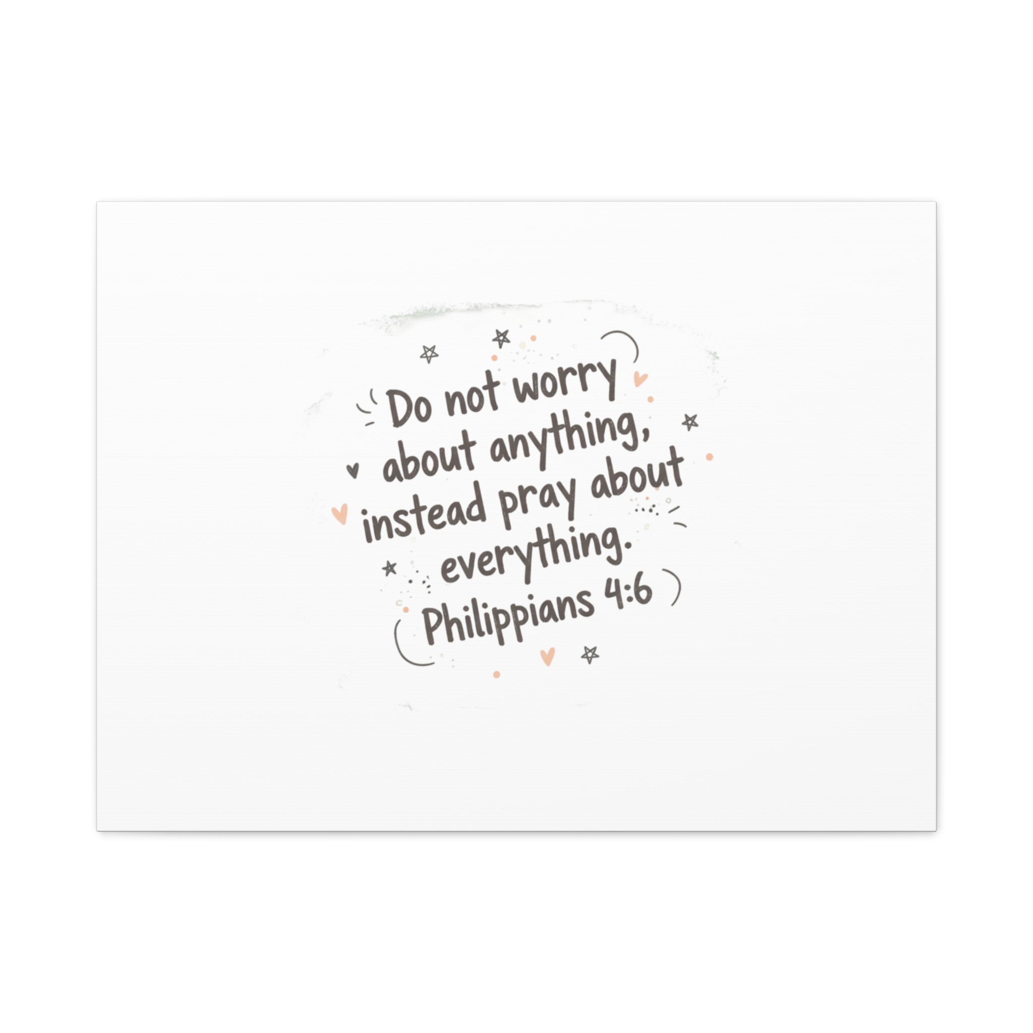 Do Not Worry Prayer Canvas | Handwritten Messy Script, Pastel Doodle Art