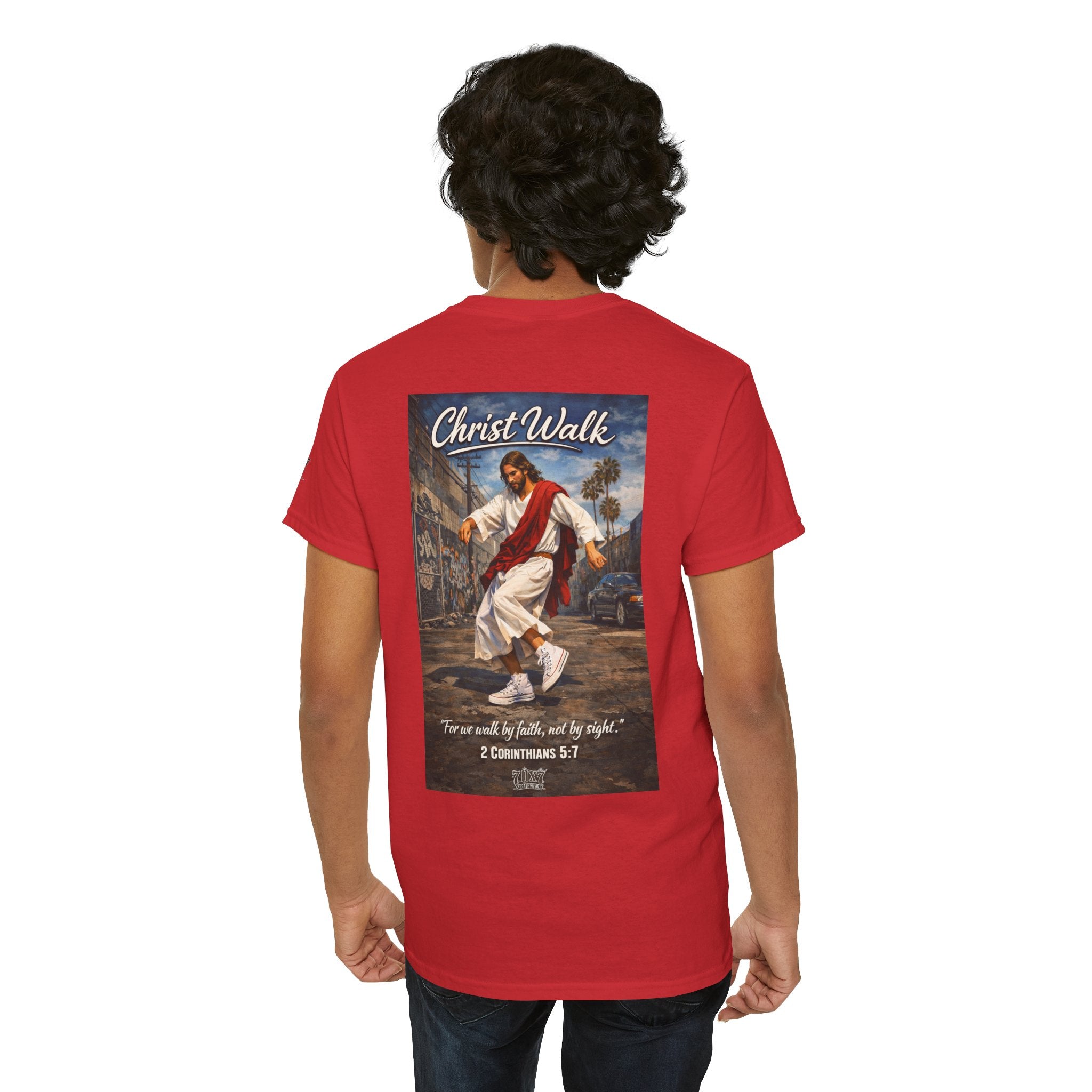 Christ Walk T-Shirt — ‘For we walk by faith, not by sight’ Christian Graphic Tee