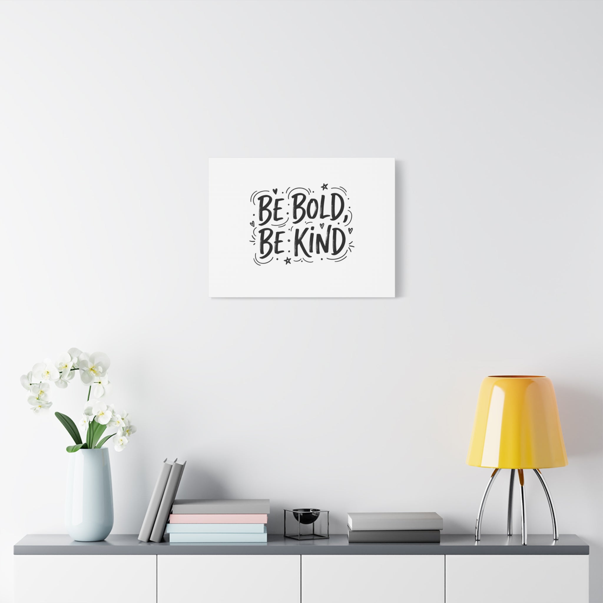 Be Bold Be Kind Canvas | Handwritten Marker Brush Script, Humanized Typography