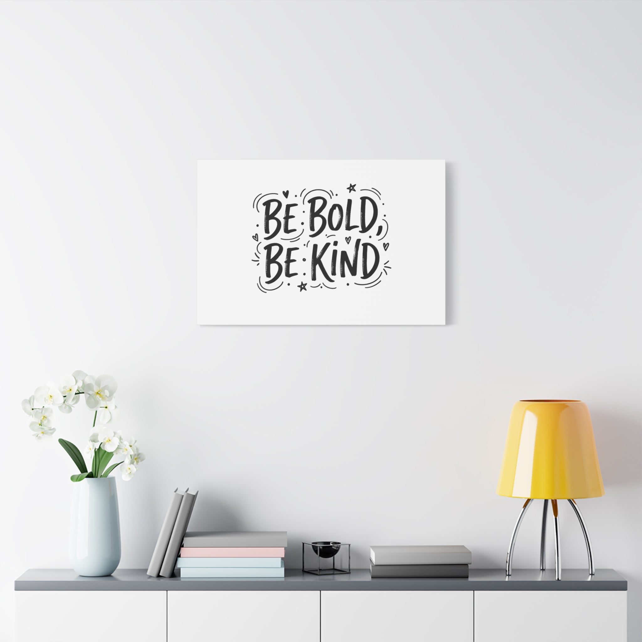 Be Bold Be Kind Canvas | Handwritten Marker Brush Script, Humanized Typography