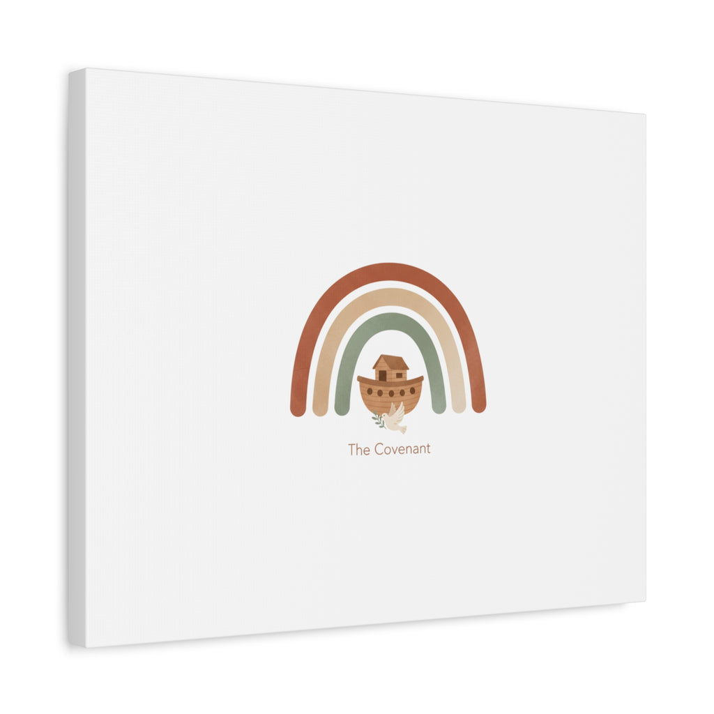 Noah's Ark Rainbow Matte Canvas Wall Art - "The Covenant" Nursery Decor