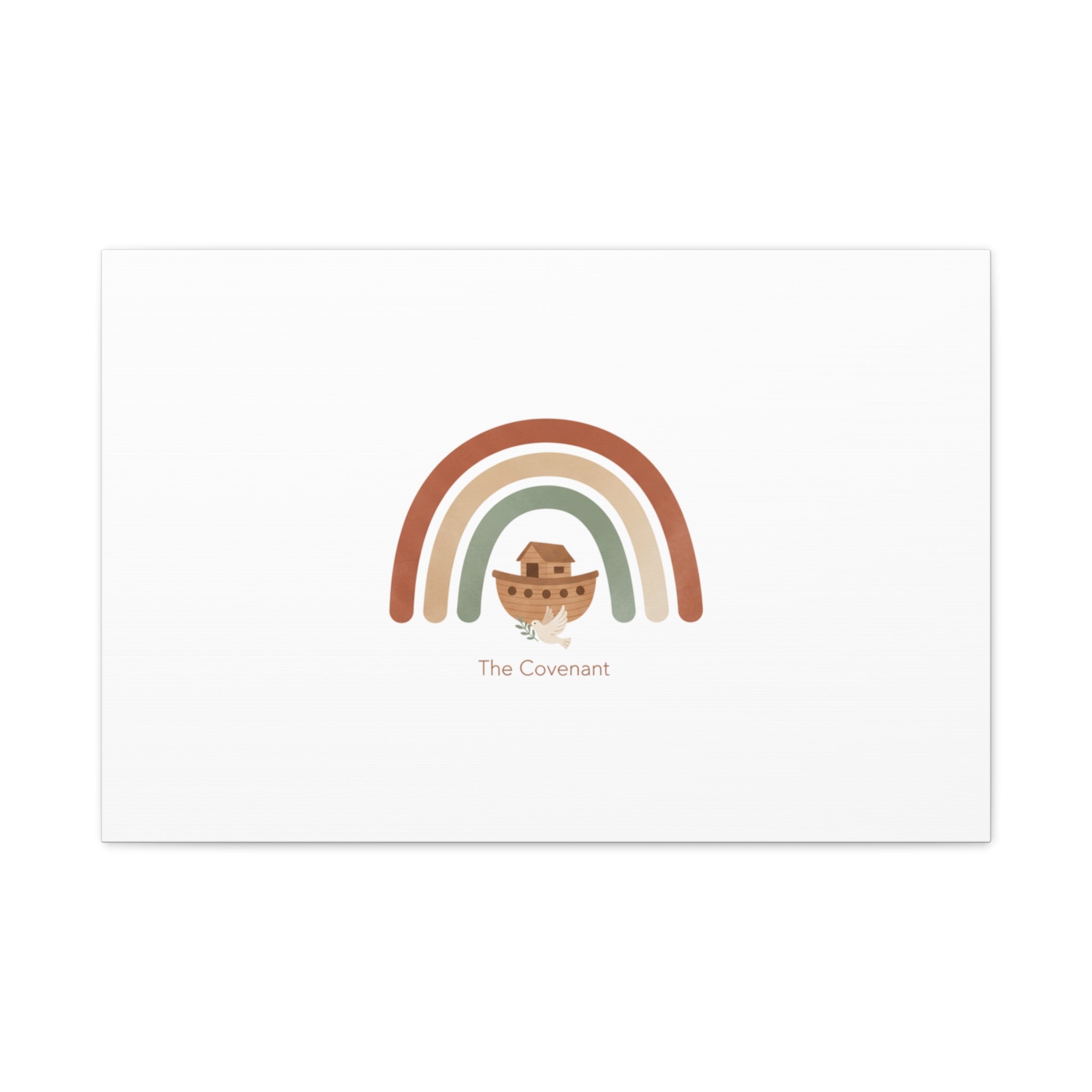 Noah's Ark Rainbow Matte Canvas Wall Art - "The Covenant" Nursery Decor