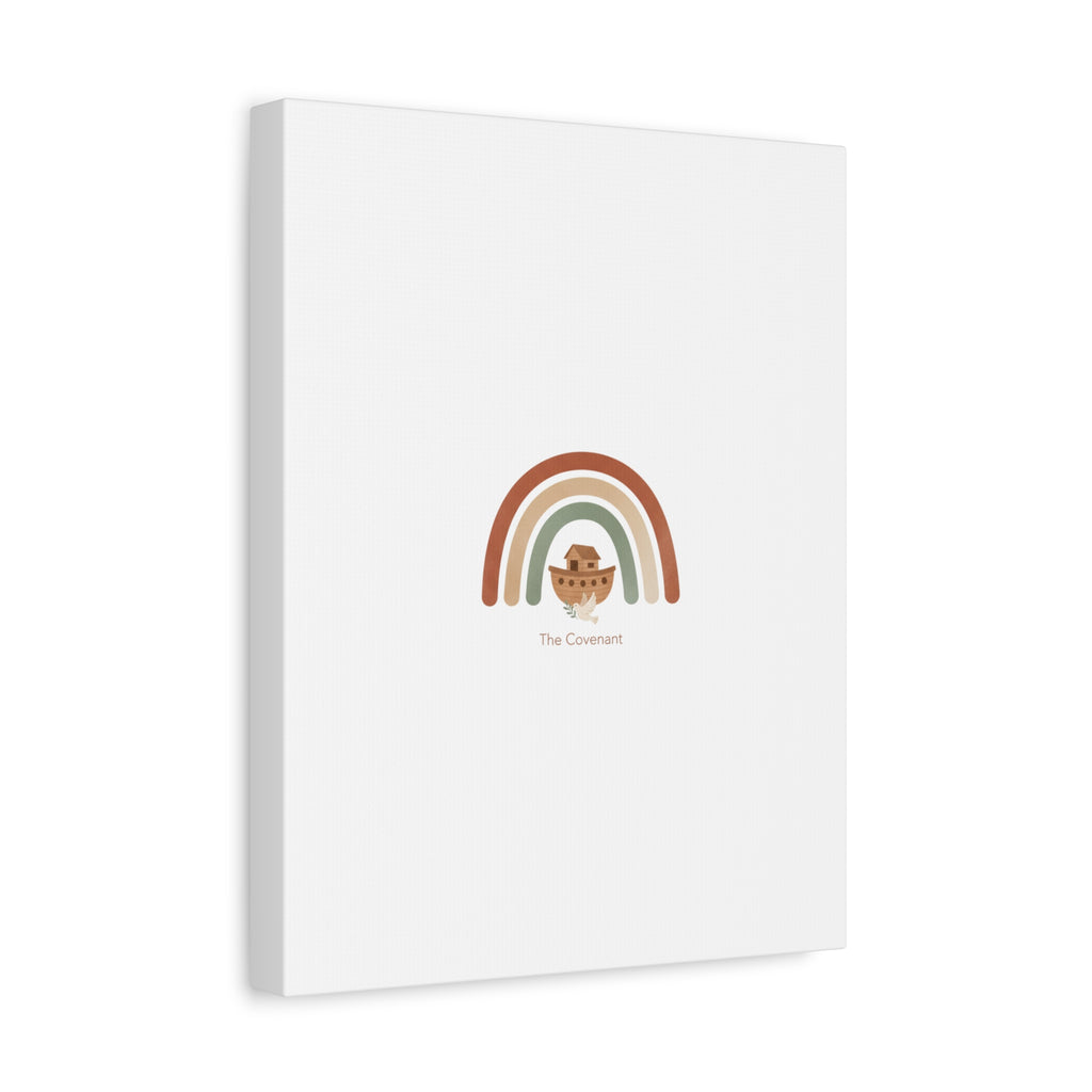 Noah's Ark Rainbow Matte Canvas Wall Art - "The Covenant" Nursery Decor