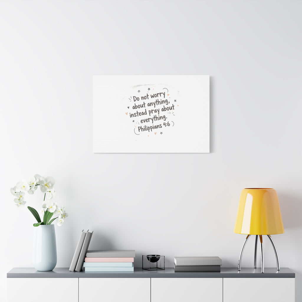 Do Not Worry Prayer Canvas | Handwritten Messy Script, Pastel Doodle Art