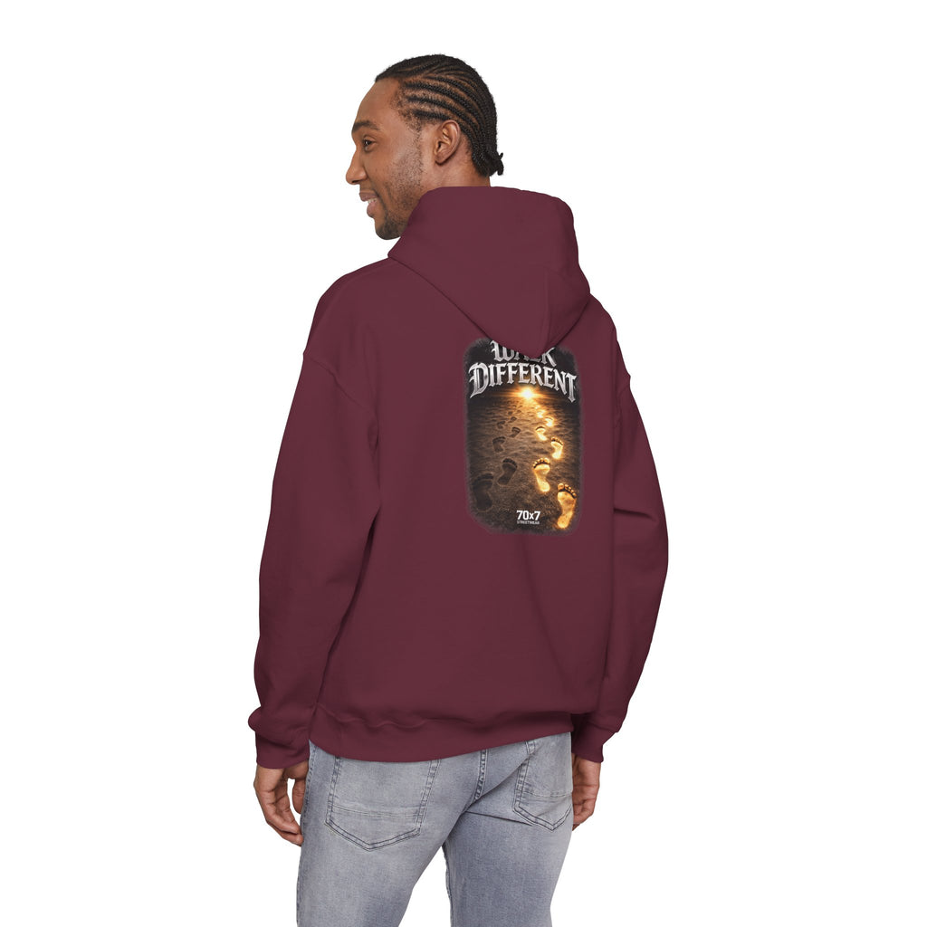 70x7 Streetwear Hoodie — 70x7 "Walk Different" Graphic Pullover