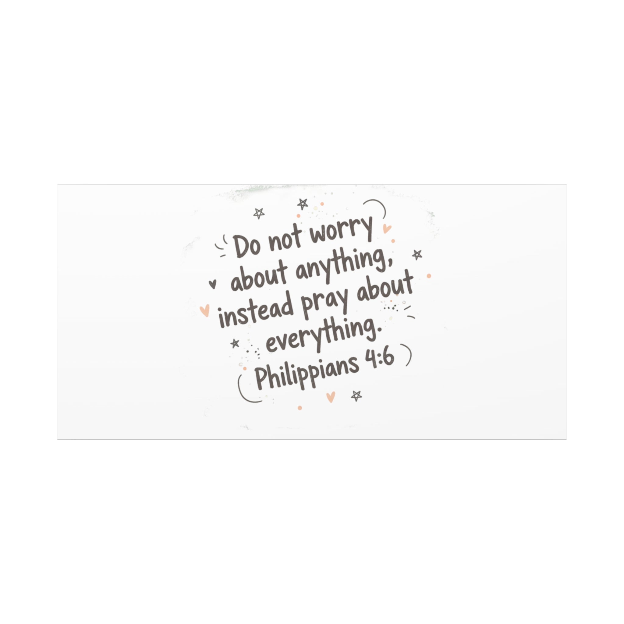 Do Not Worry Prayer Canvas | Handwritten Messy Script, Pastel Doodle Art