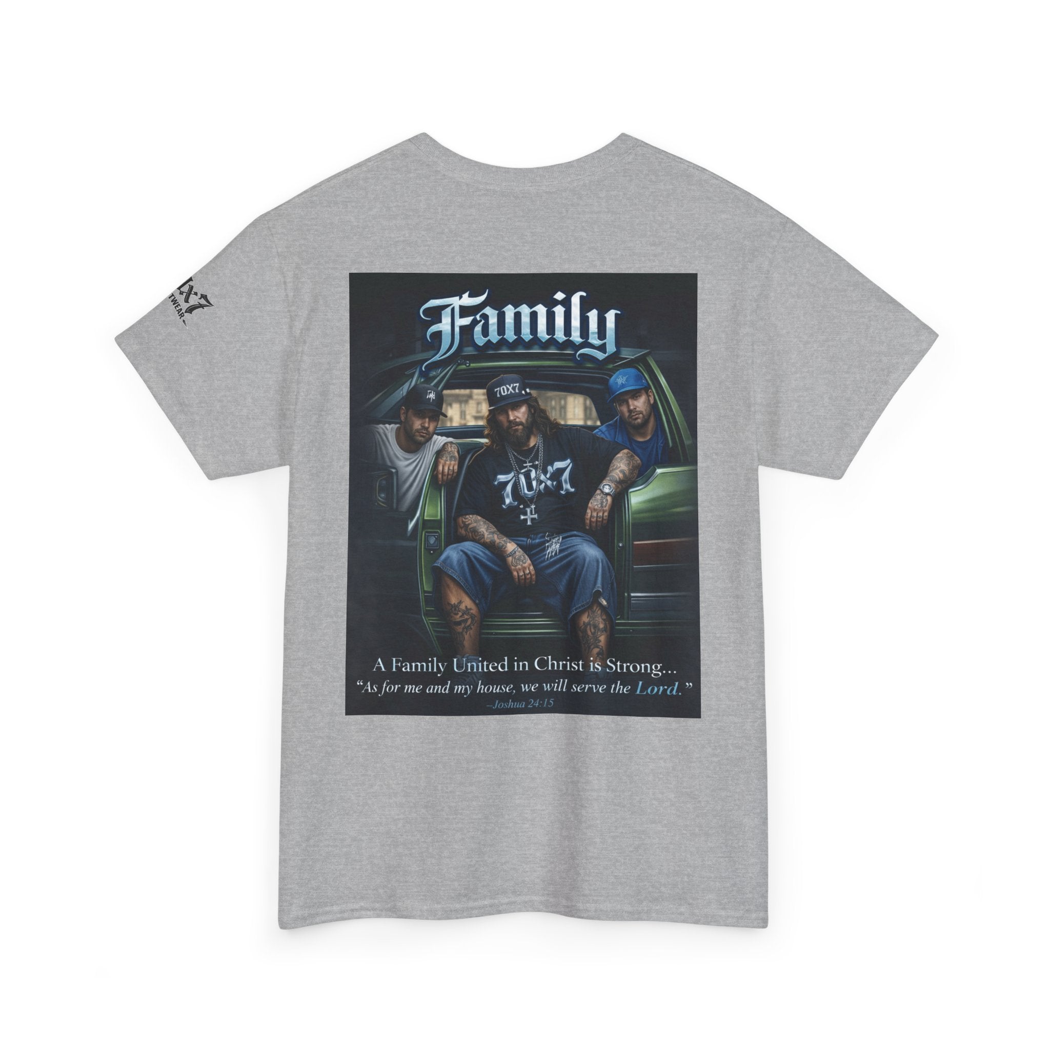 70x7 Streetwear Family Tee — "Family" Graphic Cotton T-Shirt