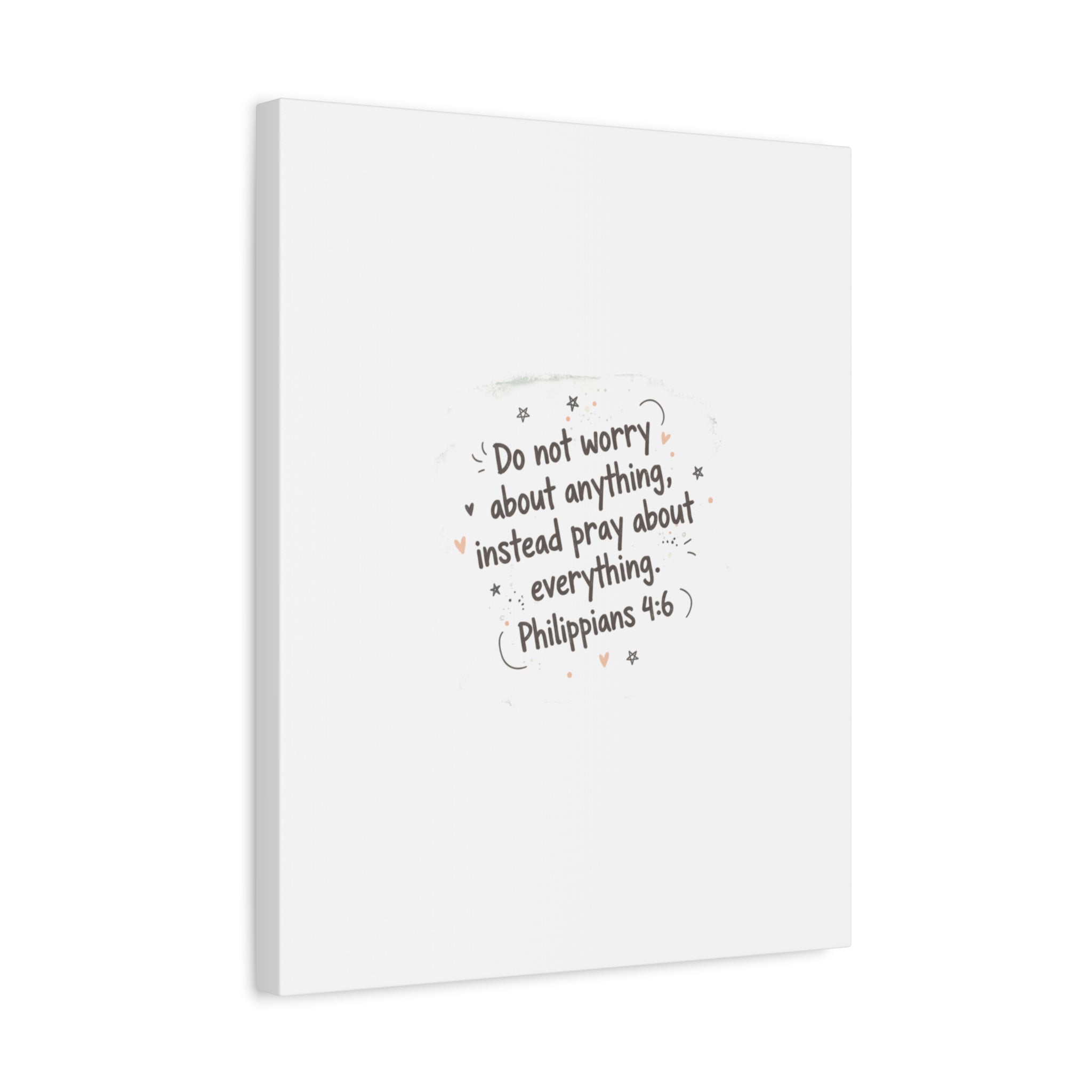 Do Not Worry Prayer Canvas | Handwritten Messy Script, Pastel Doodle Art
