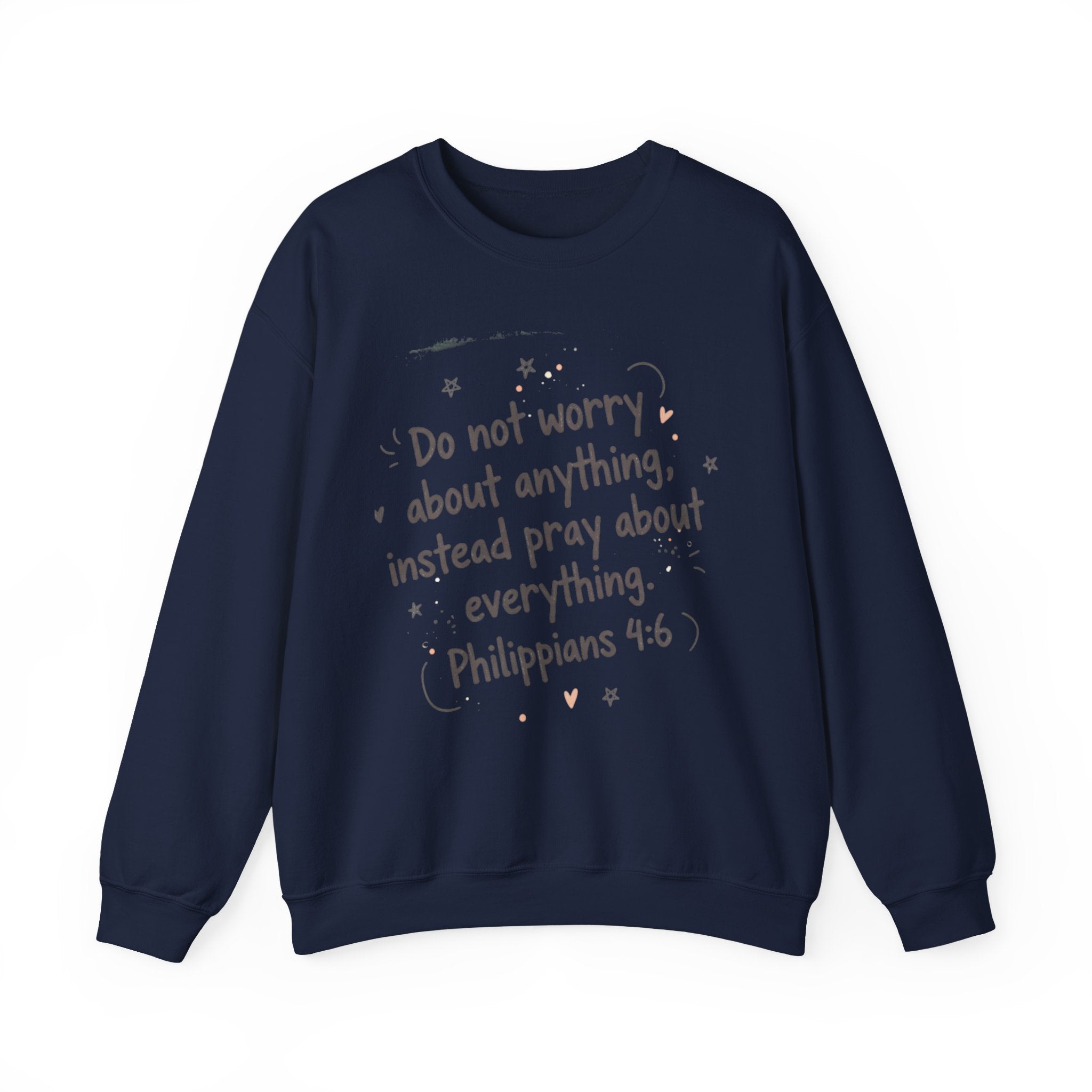 do not worry handwritten crewneck sweatshirt | messy script, hand lettering