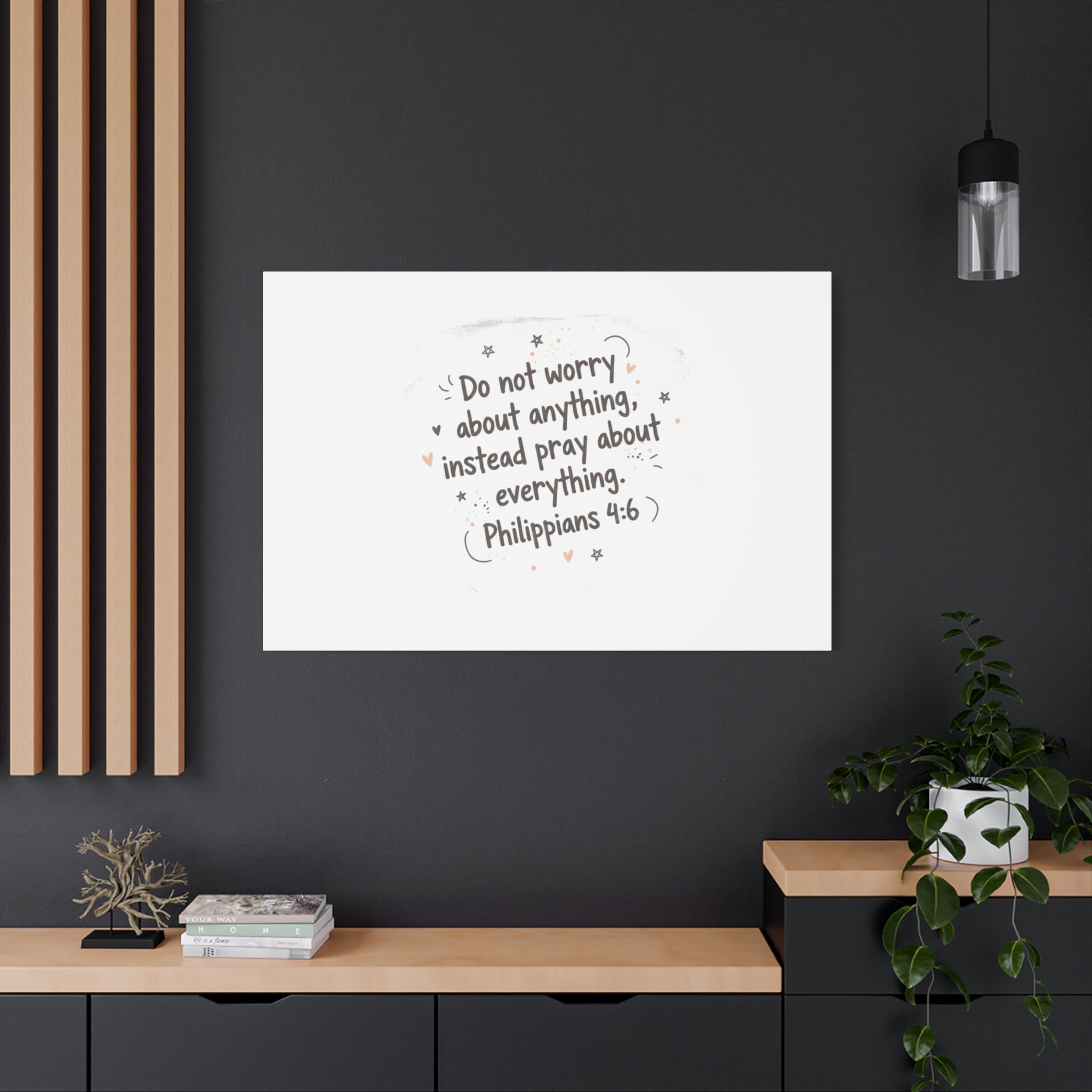 Do Not Worry Prayer Canvas | Handwritten Messy Script, Pastel Doodle Art