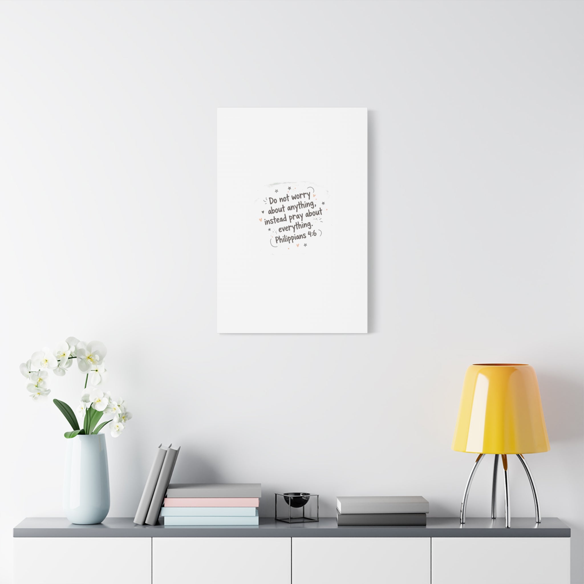 Do Not Worry Prayer Canvas | Handwritten Messy Script, Pastel Doodle Art