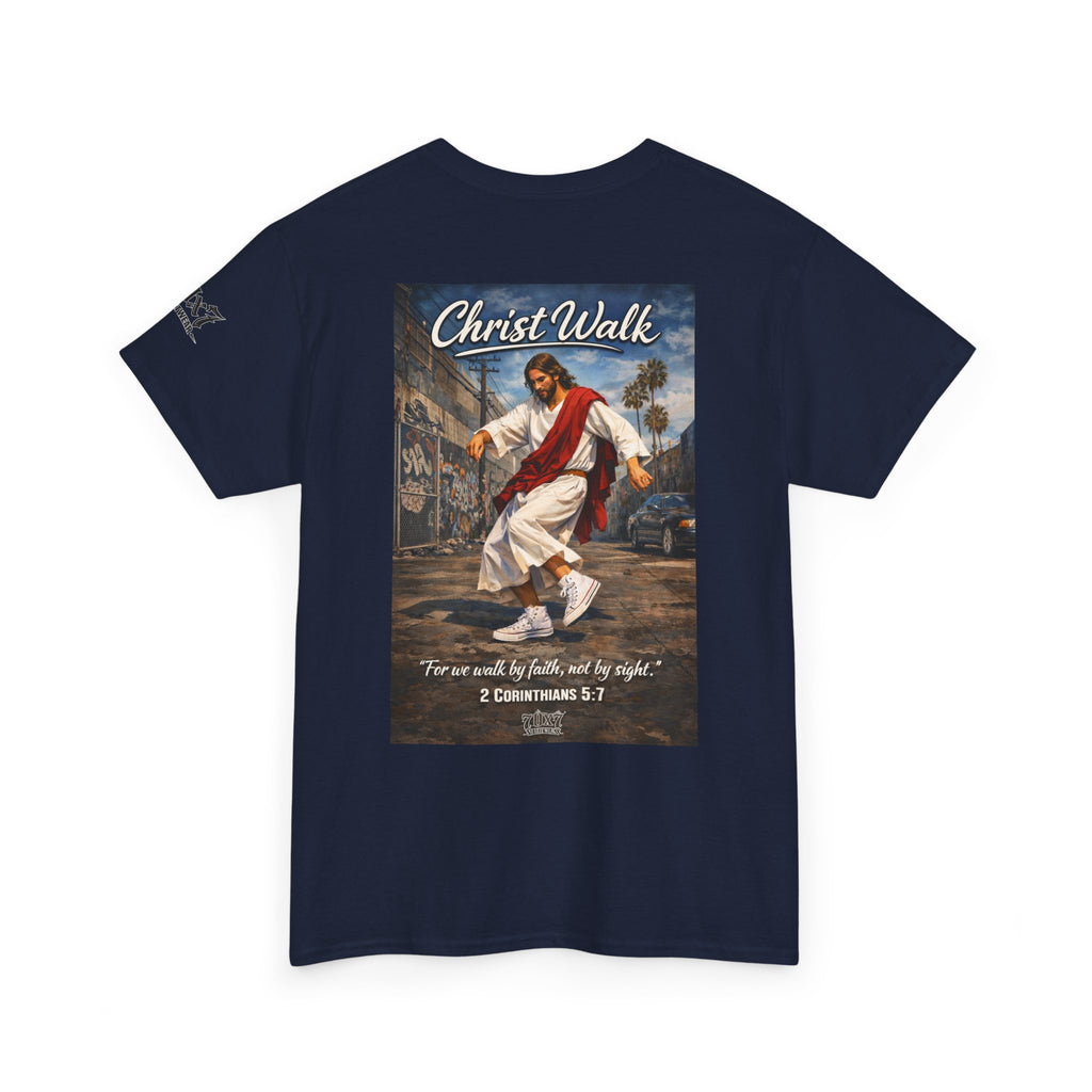 Christ Walk T-Shirt — ‘For we walk by faith, not by sight’ Christian Graphic Tee