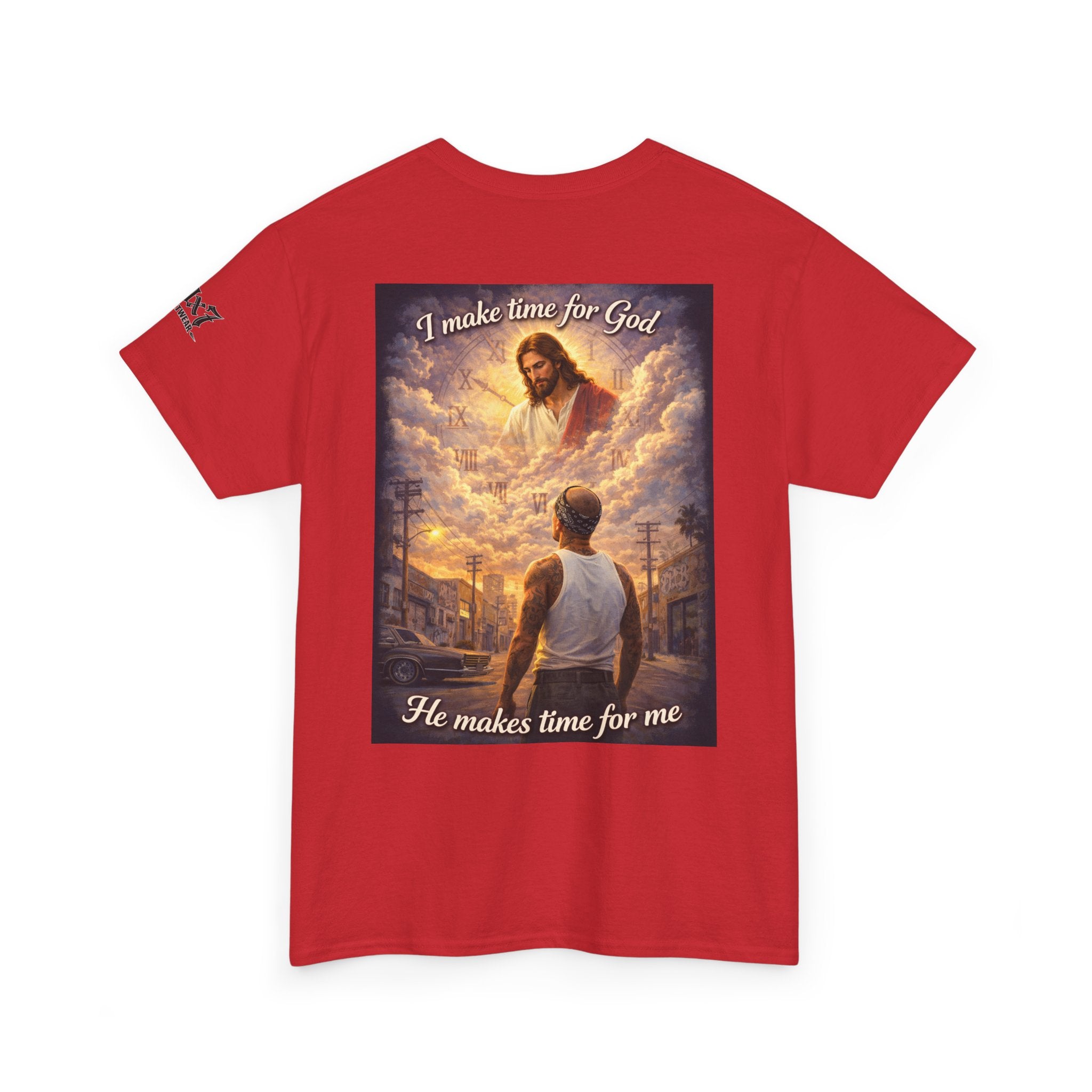 "I Make Time for God, He Makes Time for Me" 70x7 Streetwear Graphic Tee
