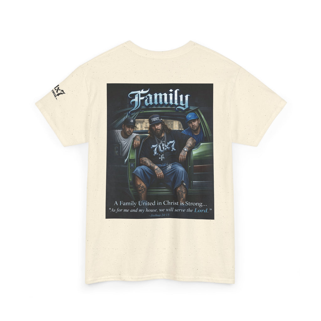 70x7 Streetwear Family Tee — "Family" Graphic Cotton T-Shirt