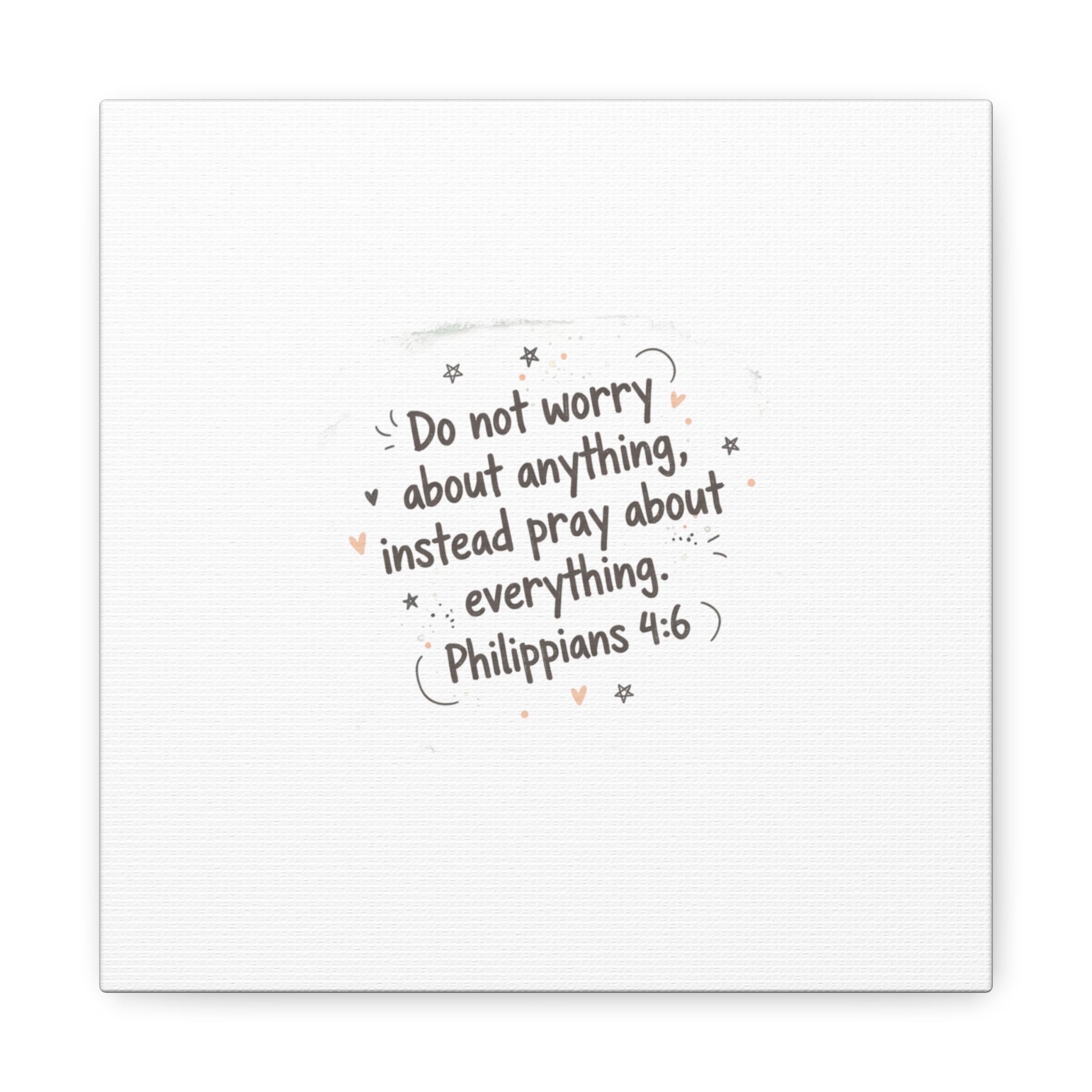 Do Not Worry Prayer Canvas | Handwritten Messy Script, Pastel Doodle Art