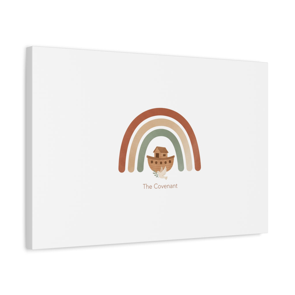 Noah's Ark Rainbow Matte Canvas Wall Art - "The Covenant" Nursery Decor