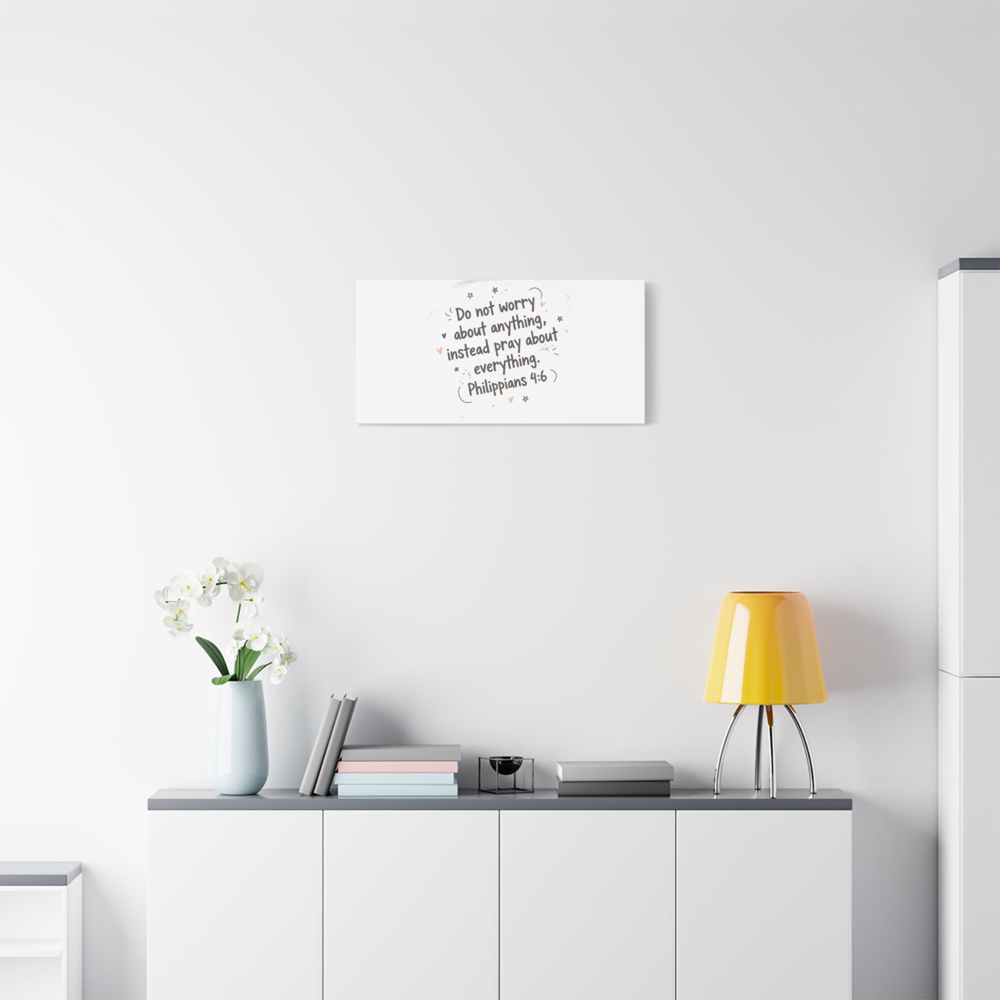 Do Not Worry Prayer Canvas | Handwritten Messy Script, Pastel Doodle Art