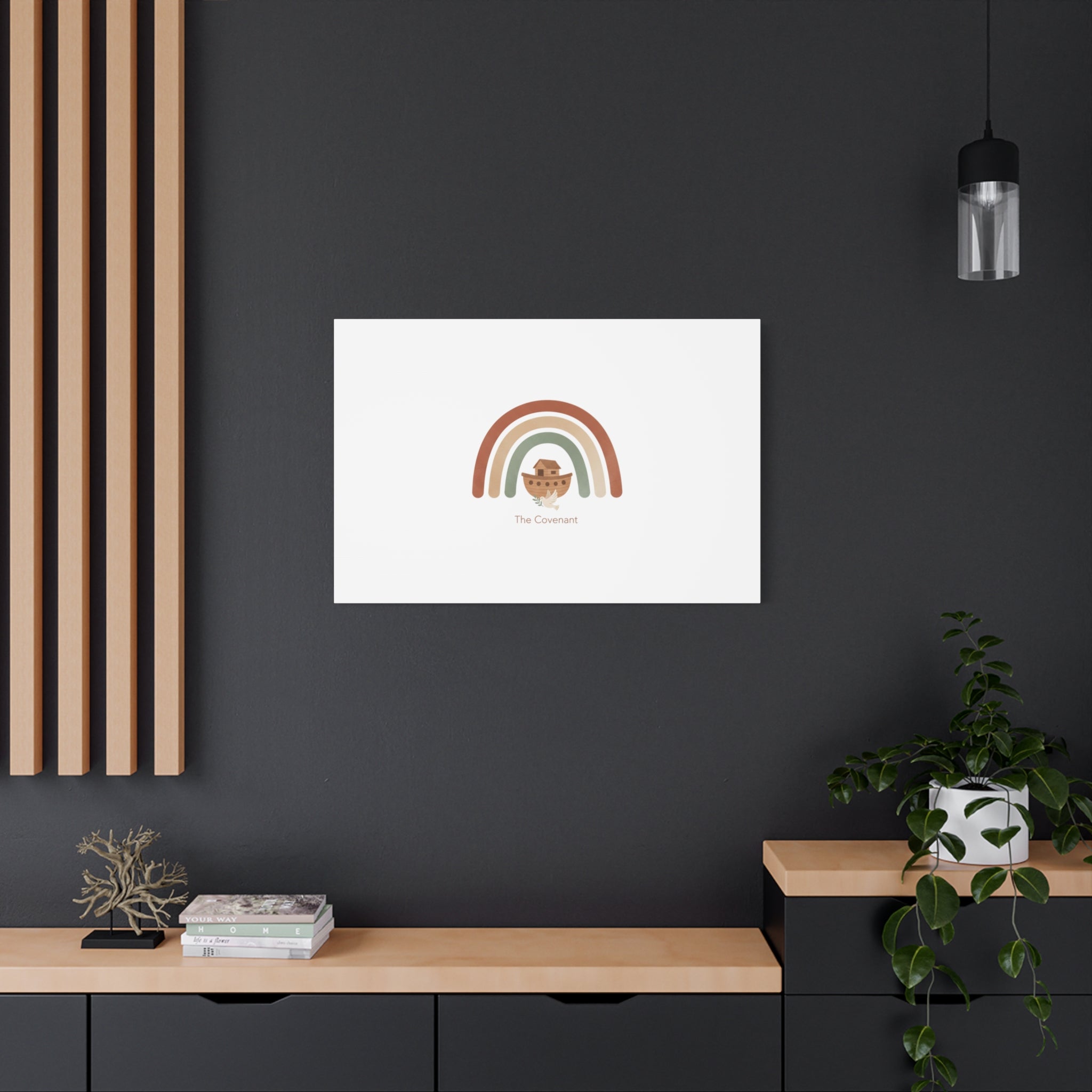 Noah's Ark Rainbow Matte Canvas Wall Art - "The Covenant" Nursery Decor