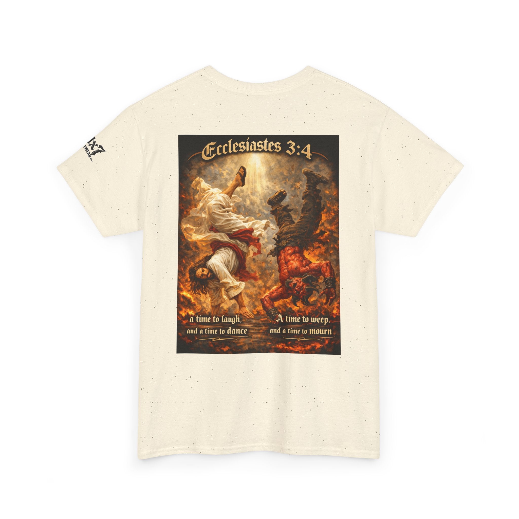 70x7 Streetwear Ecclesiastes 3:4 Graphic Tee — "A Time to Laugh" Christian Faith T‑Shirt
