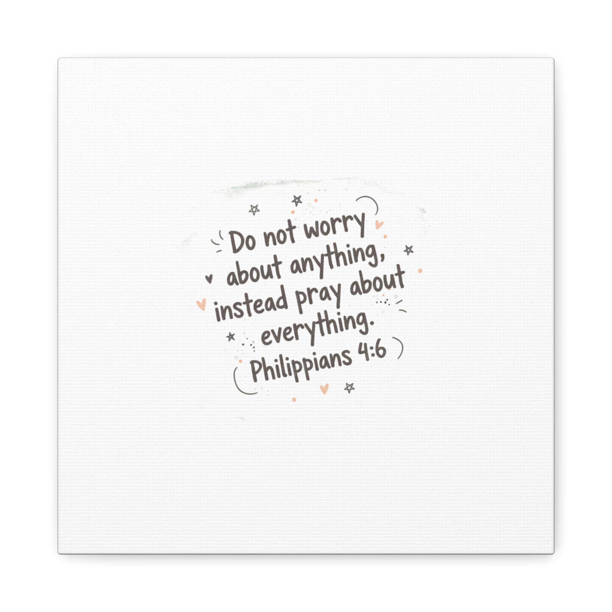 Do Not Worry Prayer Canvas | Handwritten Messy Script, Pastel Doodle Art