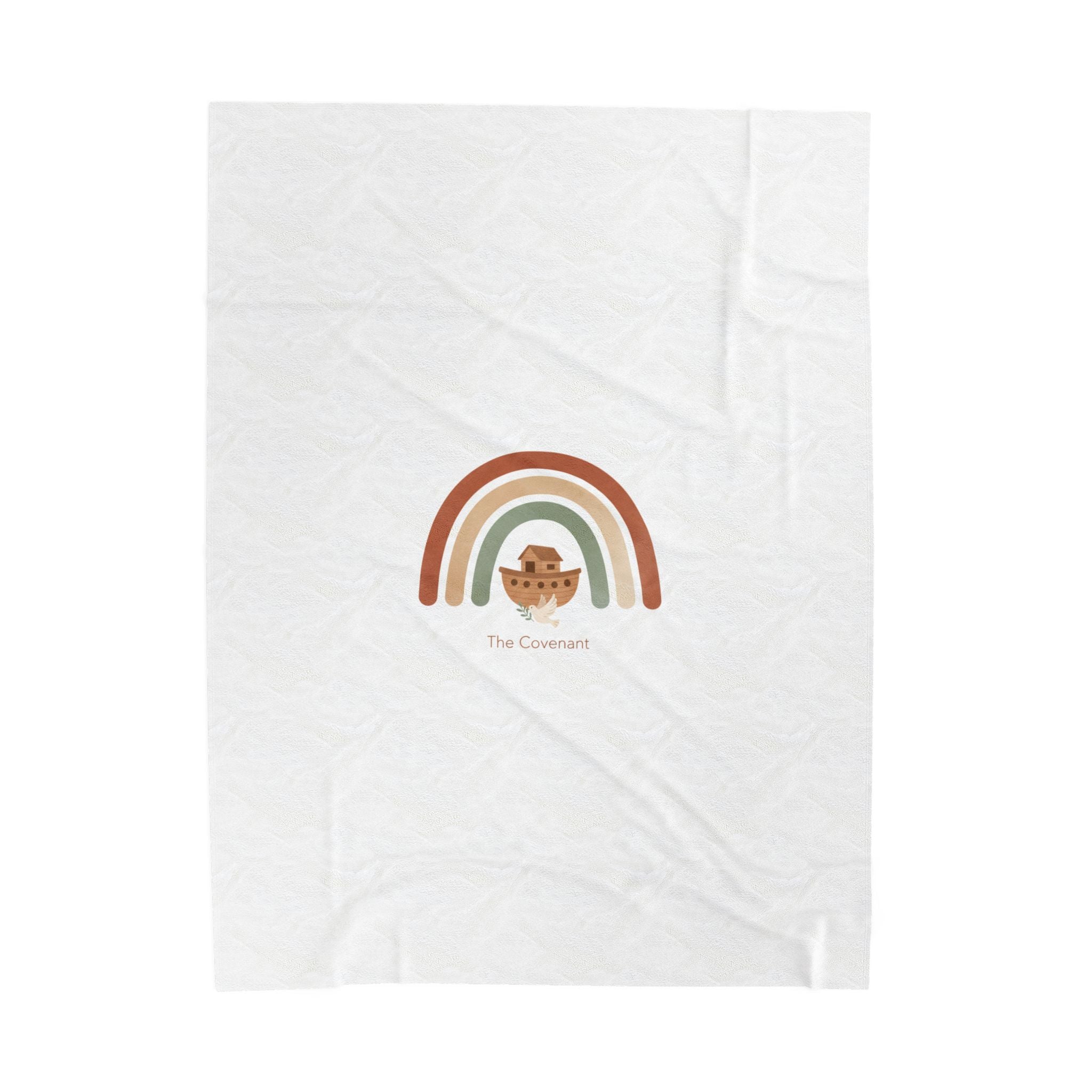 Neutral Rainbow Arc Plush Blanket | Boho Desert Arc, Muted Rainbow Nursery