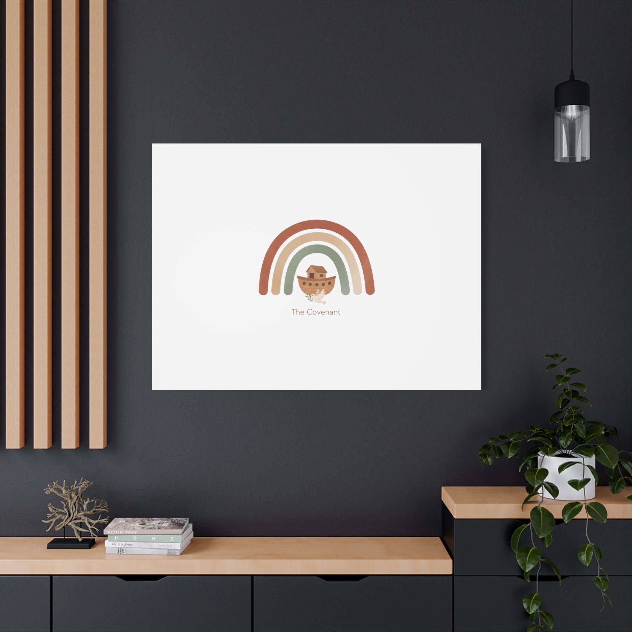 Noah's Ark Rainbow Matte Canvas Wall Art - "The Covenant" Nursery Decor