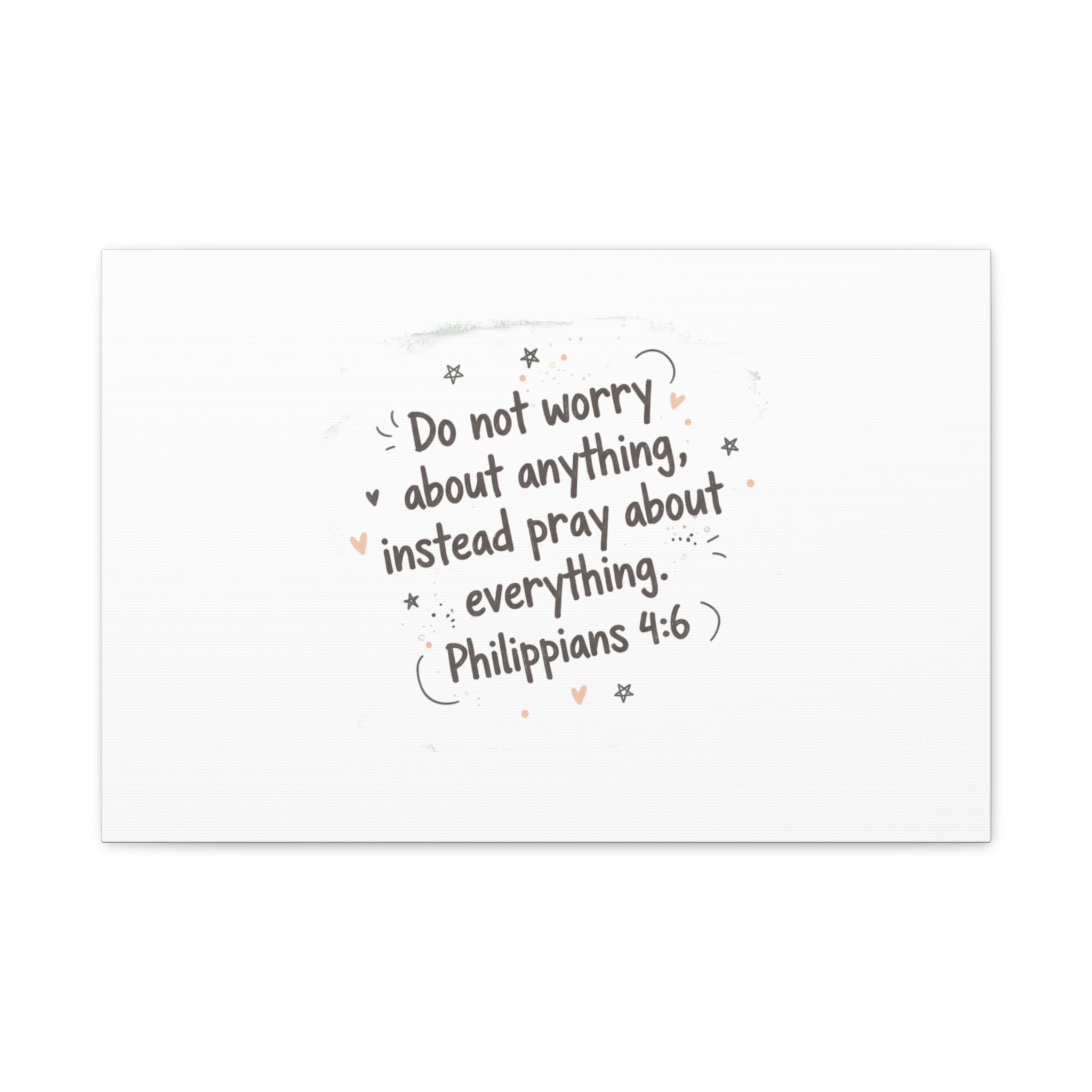 Do Not Worry Prayer Canvas | Handwritten Messy Script, Pastel Doodle Art