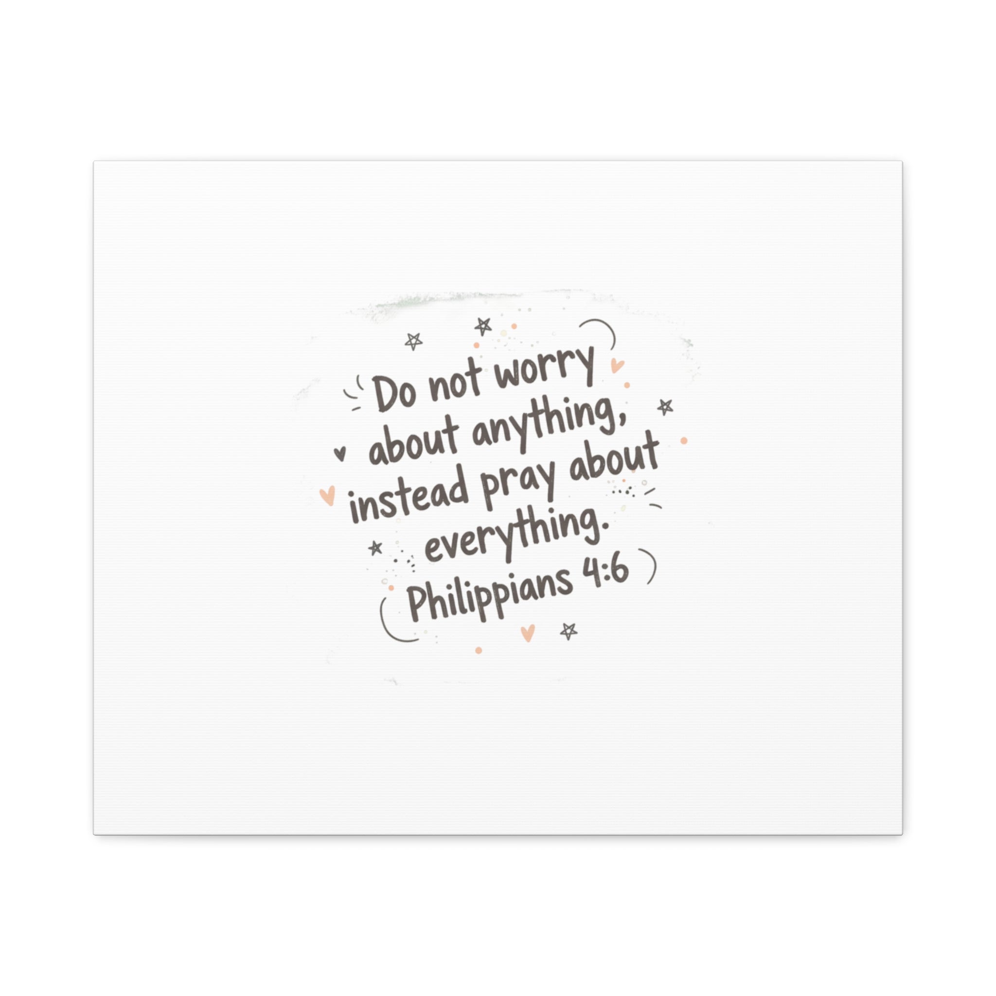 Do Not Worry Prayer Canvas | Handwritten Messy Script, Pastel Doodle Art